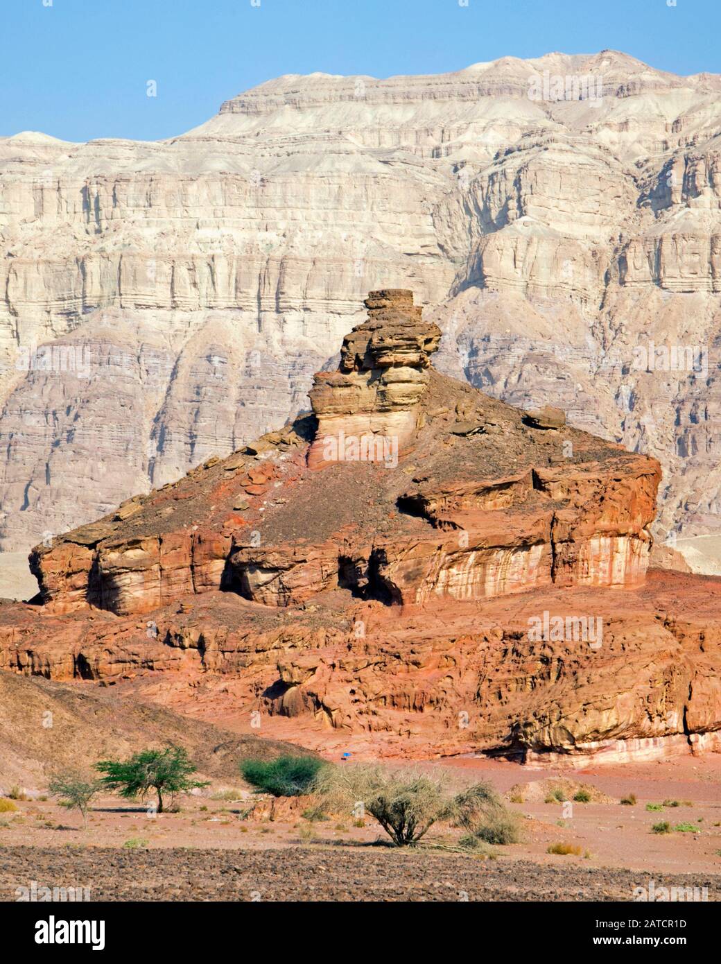Spiral Hill, una formazione di roccia arenaria intemperata nel deserto del Negev, Israele Foto Stock