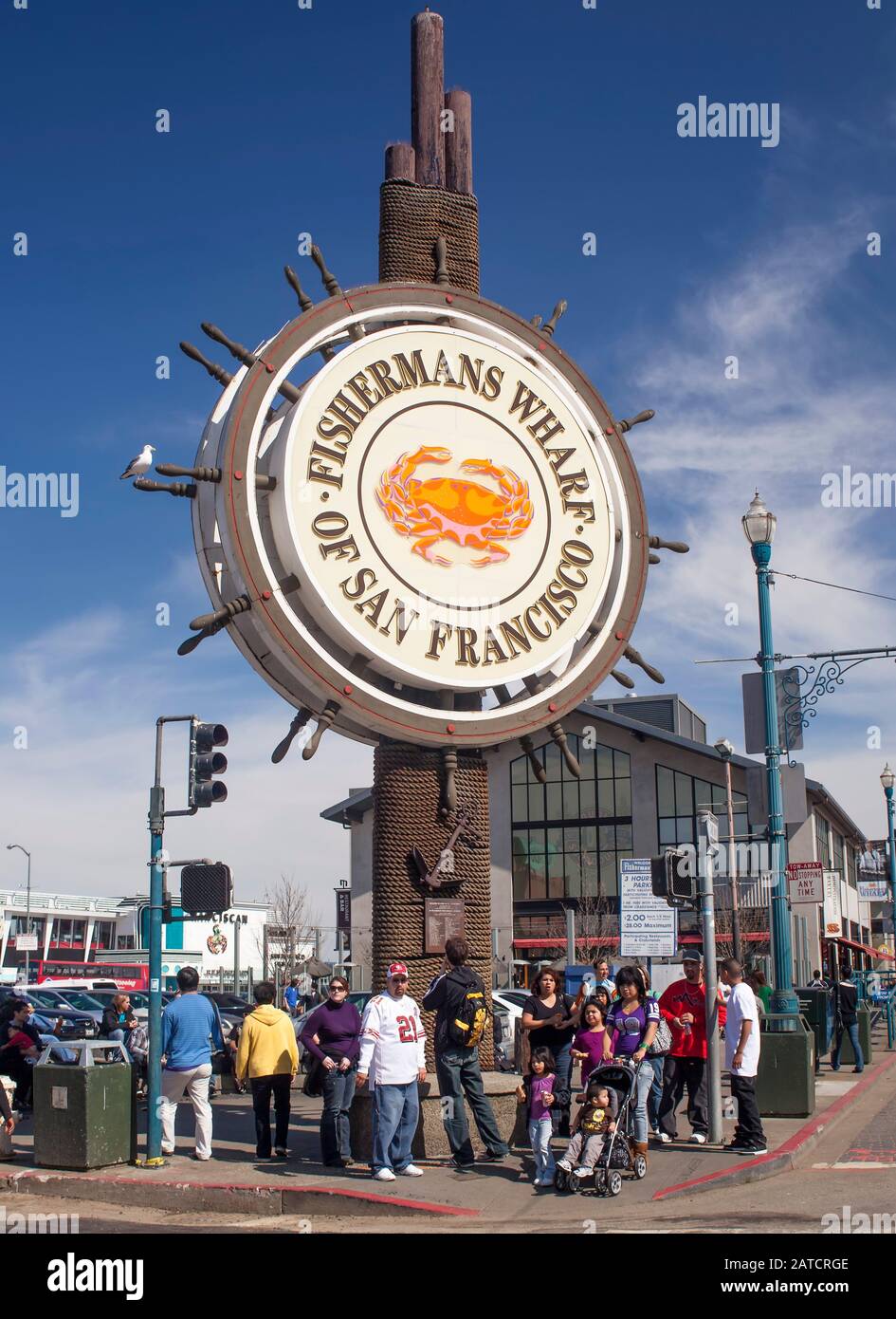 Fisherman's Wharf firma San Francisco, California, Stati Uniti Foto Stock