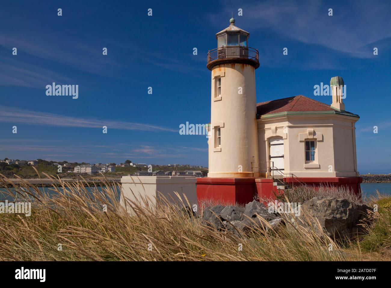 Faro Del Fiume Coquille A Bandon, Oregon Foto Stock