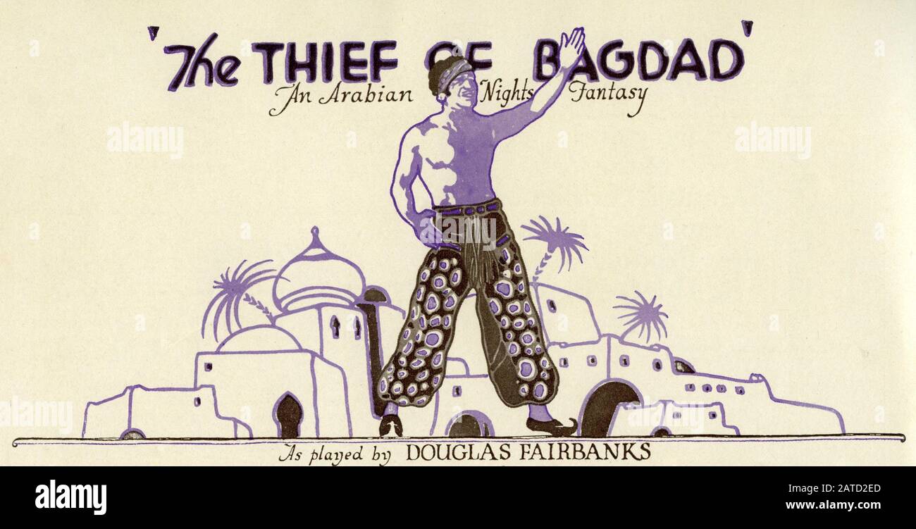 Douglas FAIRBANKS Sr nel LADRO DI BAGDAD 1924 regista RAOUL WALSH disegno di produzione WILLIAM CAMERON MENZIES Silent film Douglas Fairbanks immagini / Artisti Uniti Foto Stock