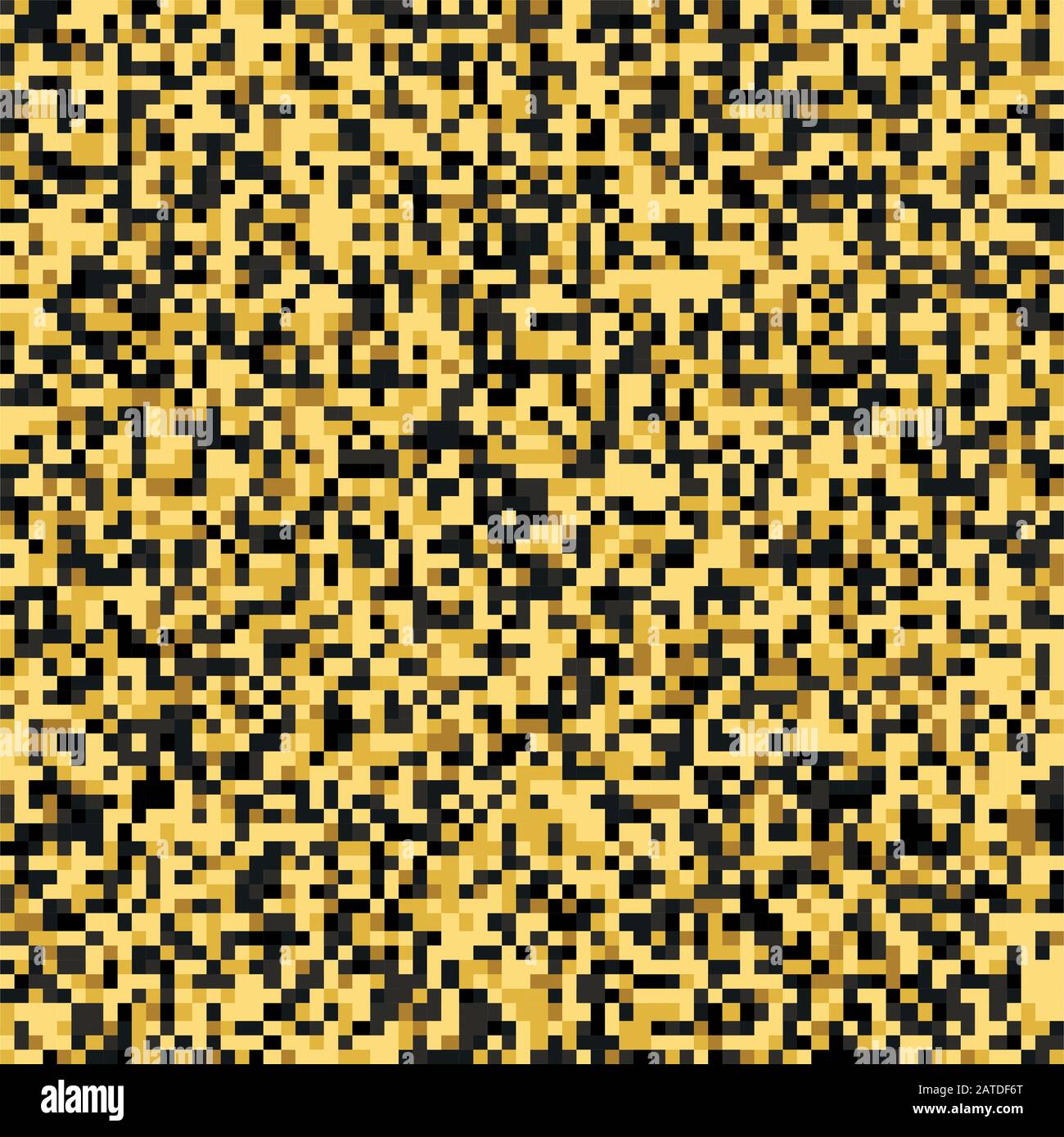 Pixel mosaico senza cuciture motivo in tonalità dorate. Texture ripetuta con punti quadrati color oro. Sfondo geometrico del vettore. Illustrazione Vettoriale