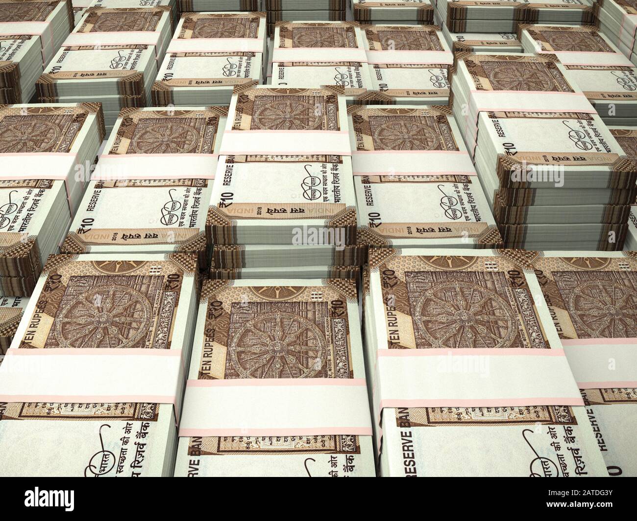 INR. La valuta indiana. Il denaro di India background aziendale. Rupie indiane closeup photo, offuscata indietro. Foto Stock