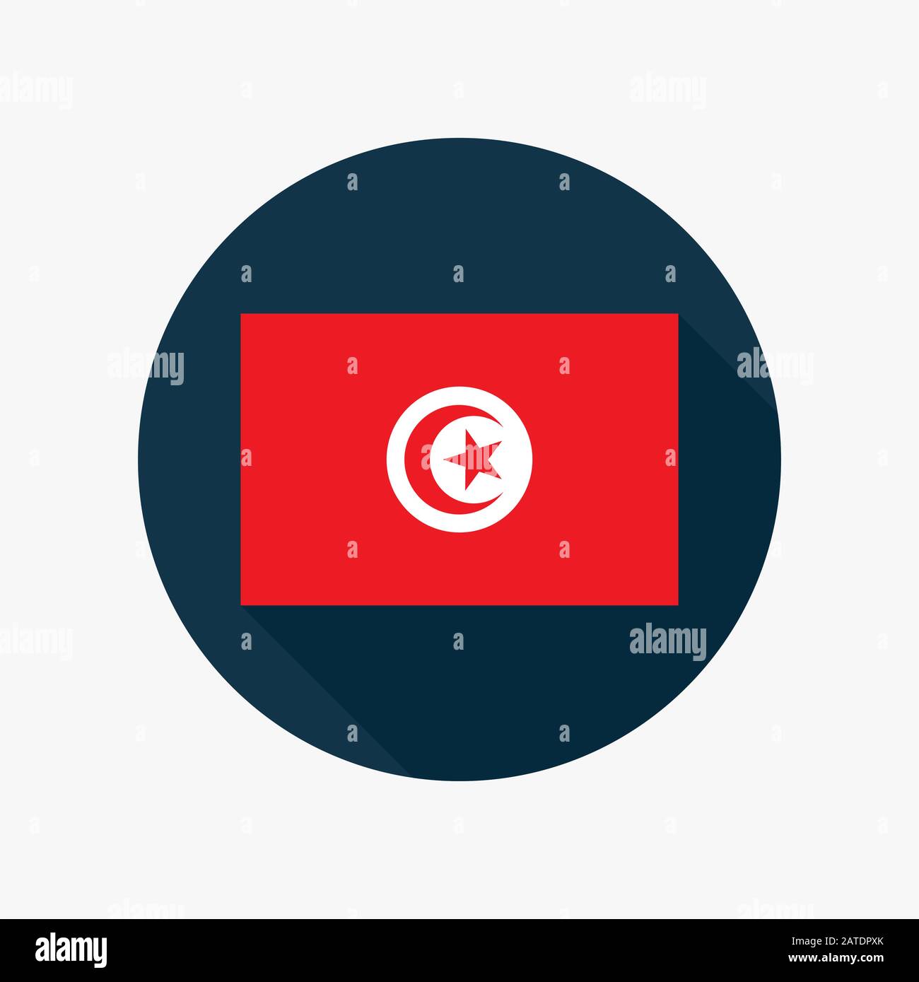 Bandiera della Tunisia. Immagine dell'icona del vettore flat eps8. Illustrazione Vettoriale