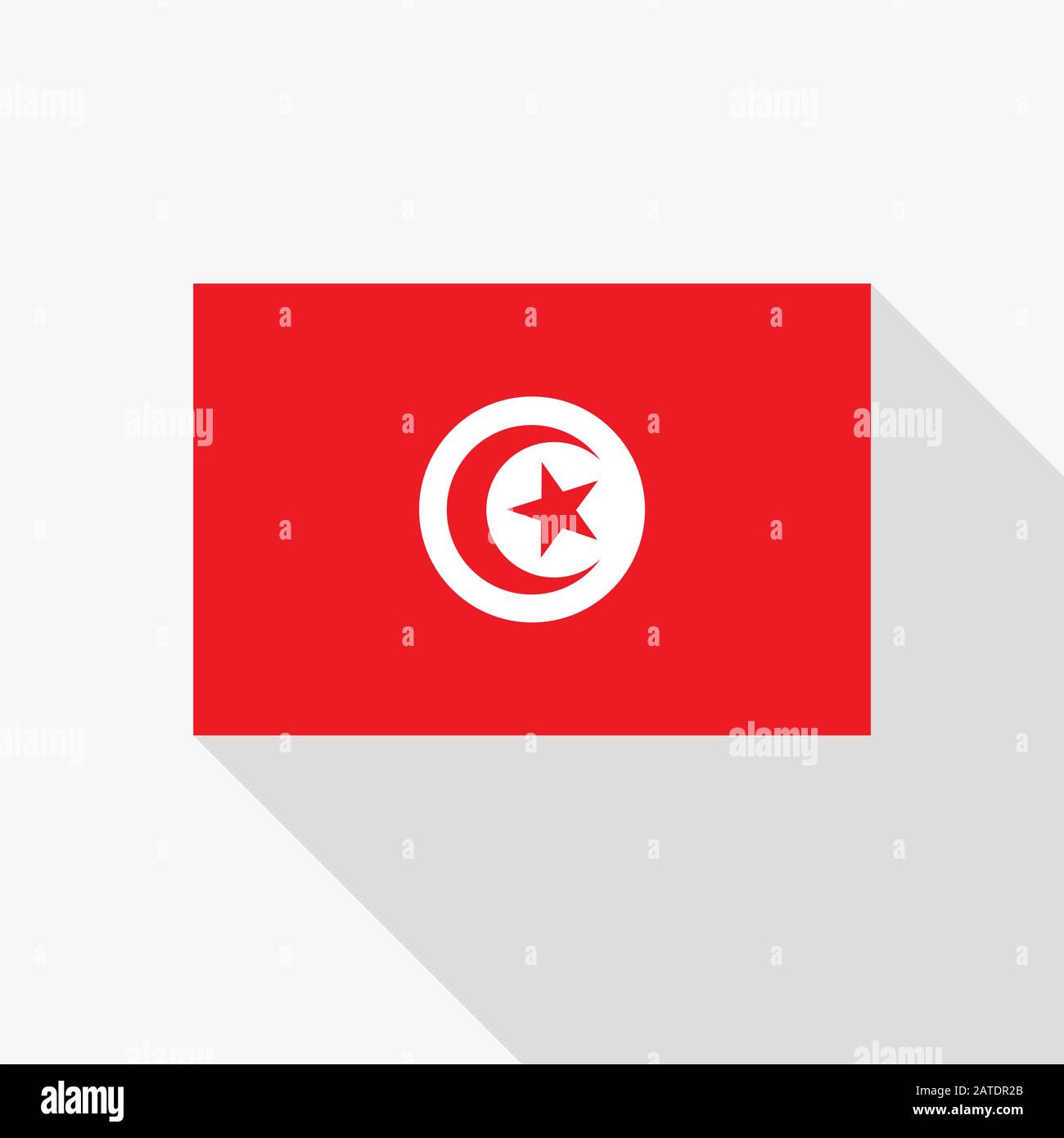 Bandiera della Tunisia. Immagine dell'icona del vettore flat eps8. Illustrazione Vettoriale