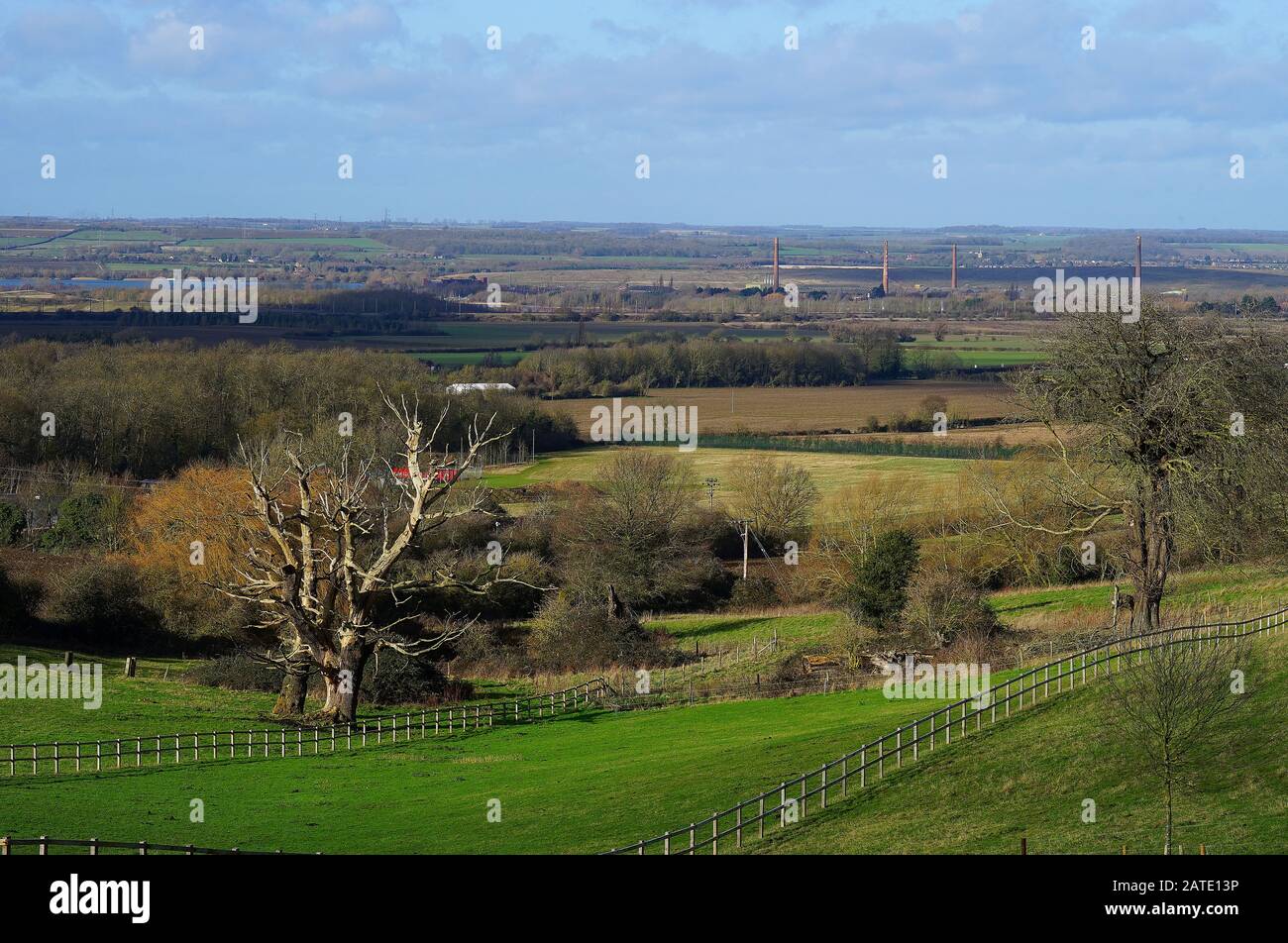 Vista di Marston vale da Houghton House Foto Stock