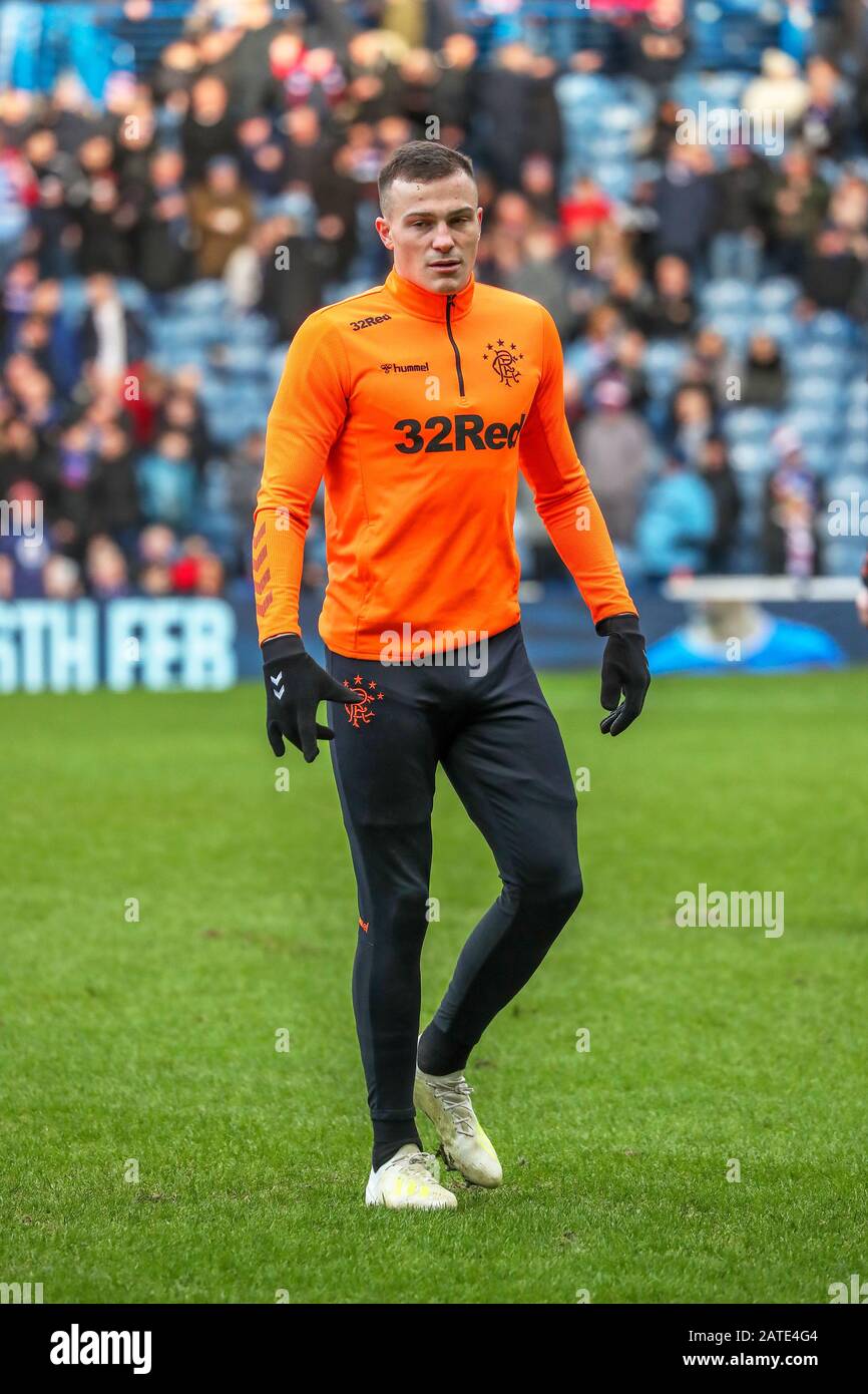 George Edmundson, difensore centrale, gioca con Rangers FC, Ibrox, Glasgow, Scozia, Regno Unito Foto Stock