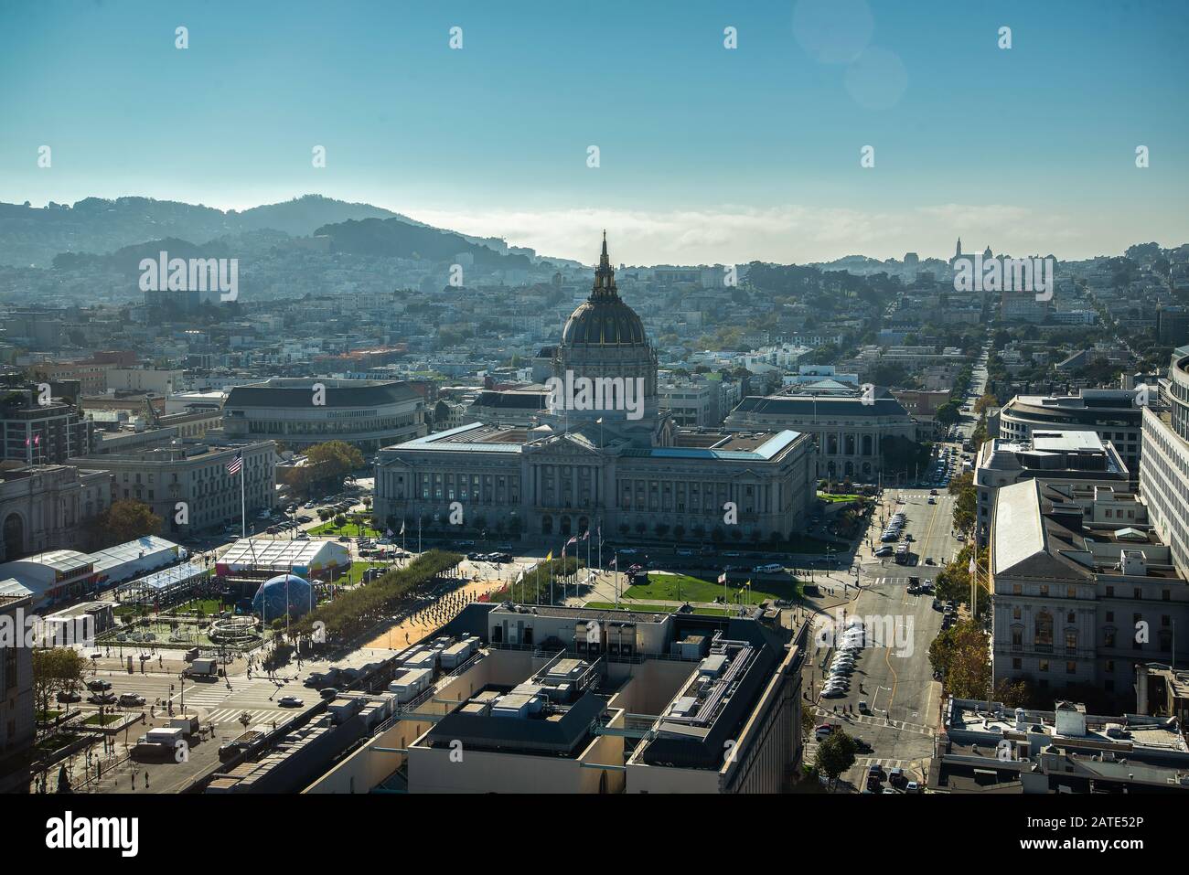 Il municipio di San Francisco è uno dei famosi luoghi di interesse storico, California, Stati Uniti Foto Stock