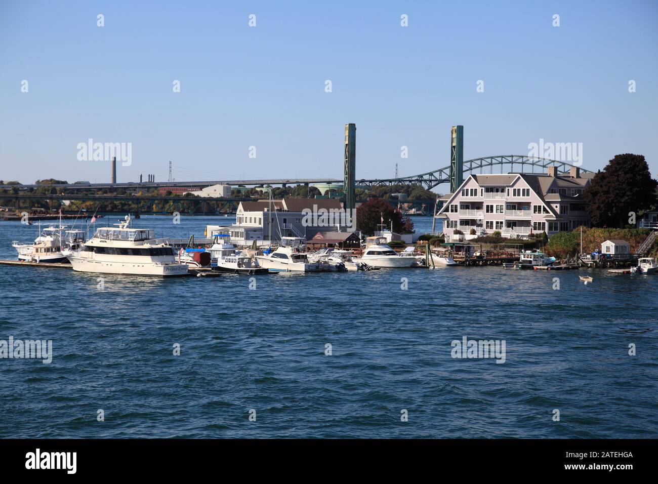 Marina, Badger'S Island, Kittery, Piscataqua River, Maine, New England, Usa, Nord America Foto Stock