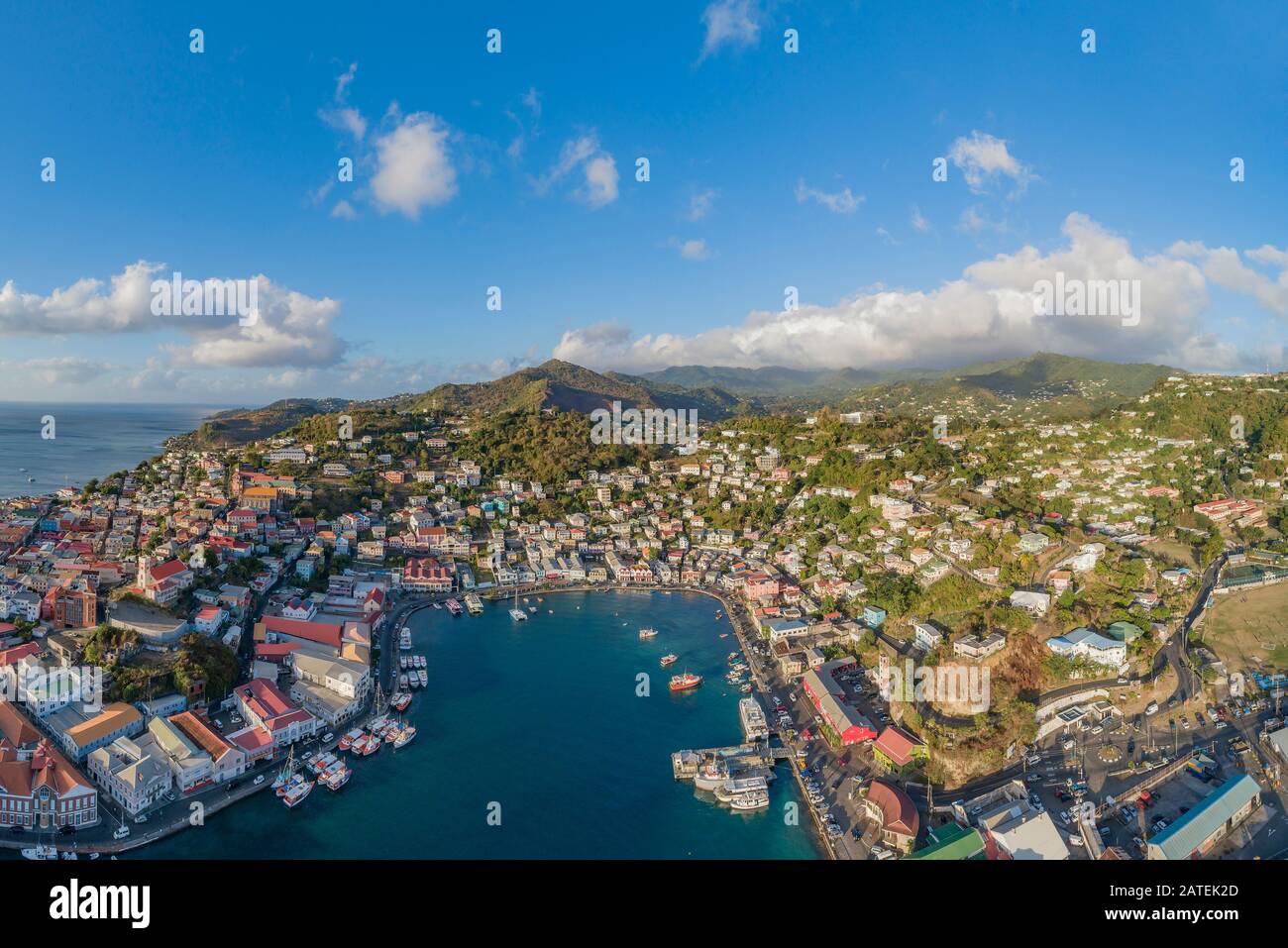 Veduta Aerea Di San Giorgio, Grenada, Mar Dei Caraibi Foto Stock