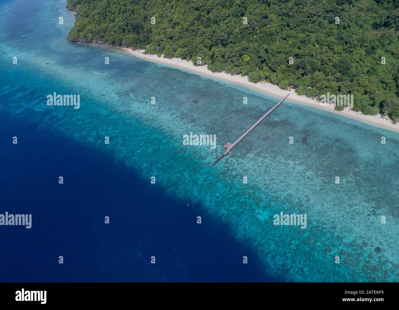 Veduta aerea dell'isola Selayar, Sulawesi, Indonesia, Flores Sea Foto Stock