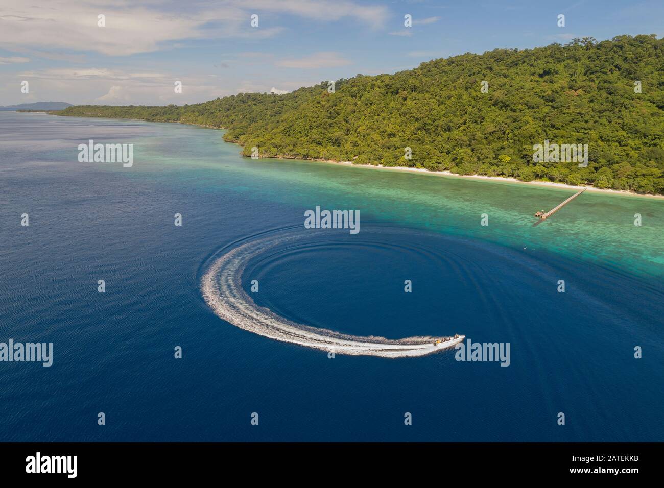 Veduta aerea dell'isola Selayar, Sulawesi, Indonesia, Flores Sea Foto Stock