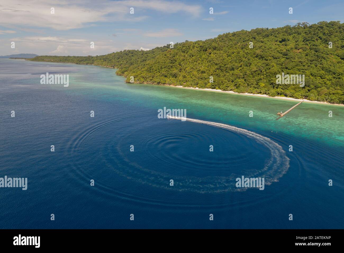 Veduta aerea dell'Isola Selayar, Sulawesi Sud, Indonesia, Flores Mare Foto Stock