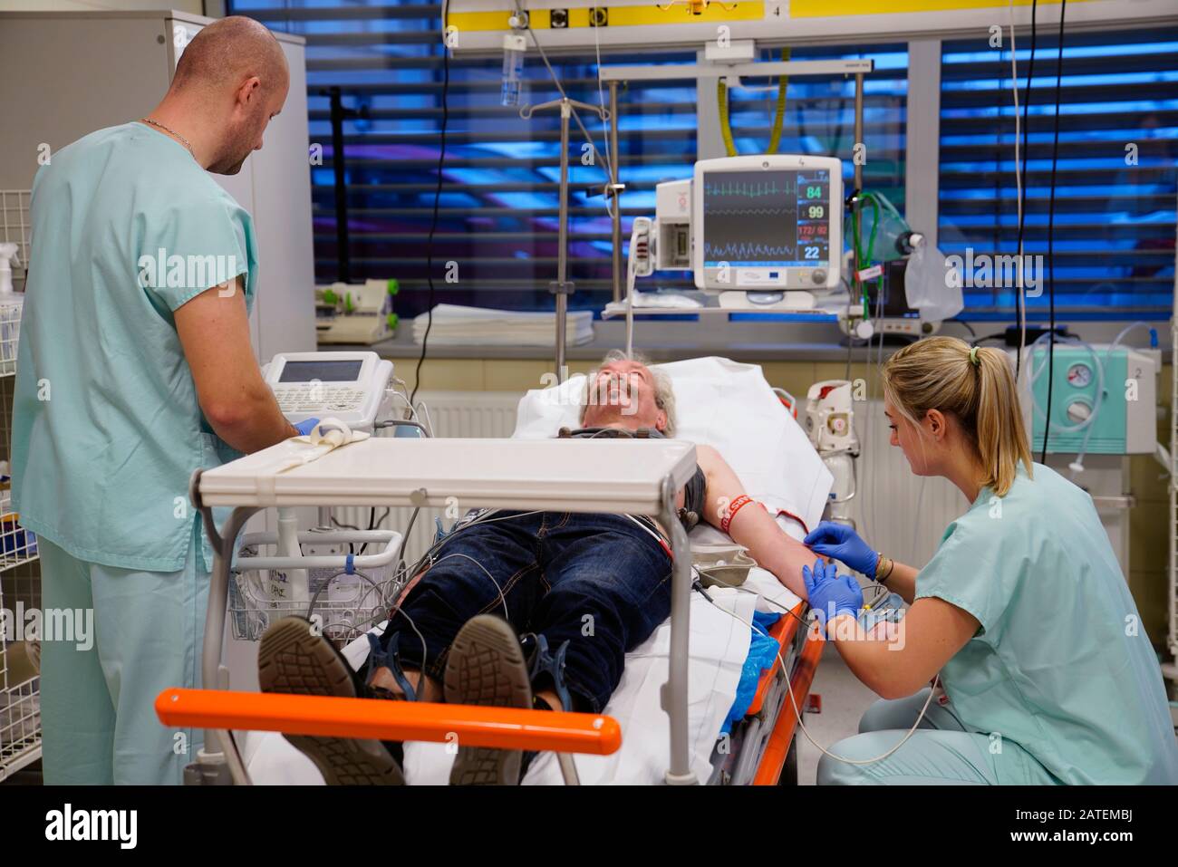 Medicina di emergenza e cure di emergenza, medicina di emergenza e cure urgenti, Karlovy Vary, Repubblica Ceca Foto Stock