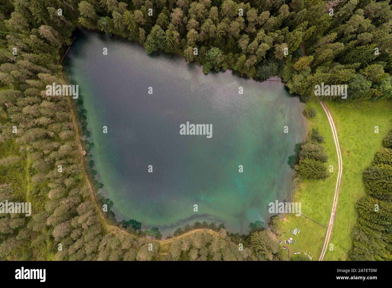 Veduta Aerea Di Samarangersee, Nassereith, Tirolo, Austria Foto Stock