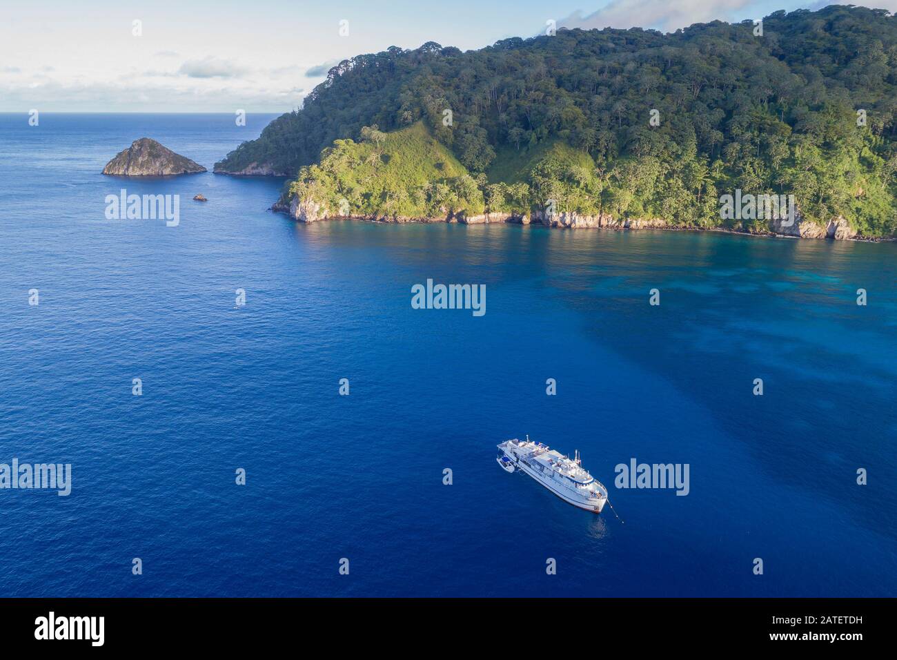 Veduta Aerea Da Cocos, Cocos Island, Costa Rica, Oceano Pacifico Foto Stock