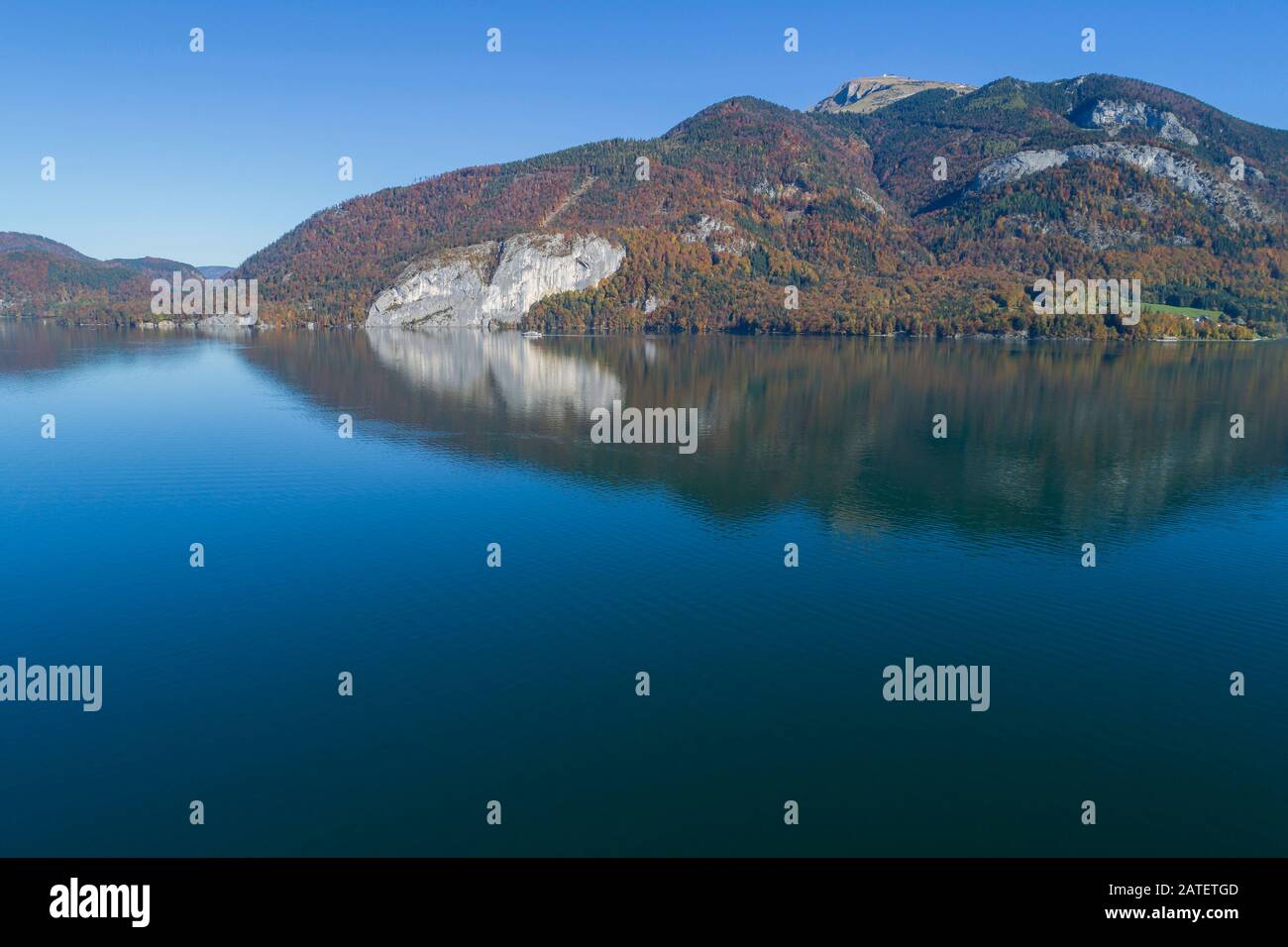 Veduta Aerea Da Wolfgangsee, Salzkammergut, Austria Foto Stock