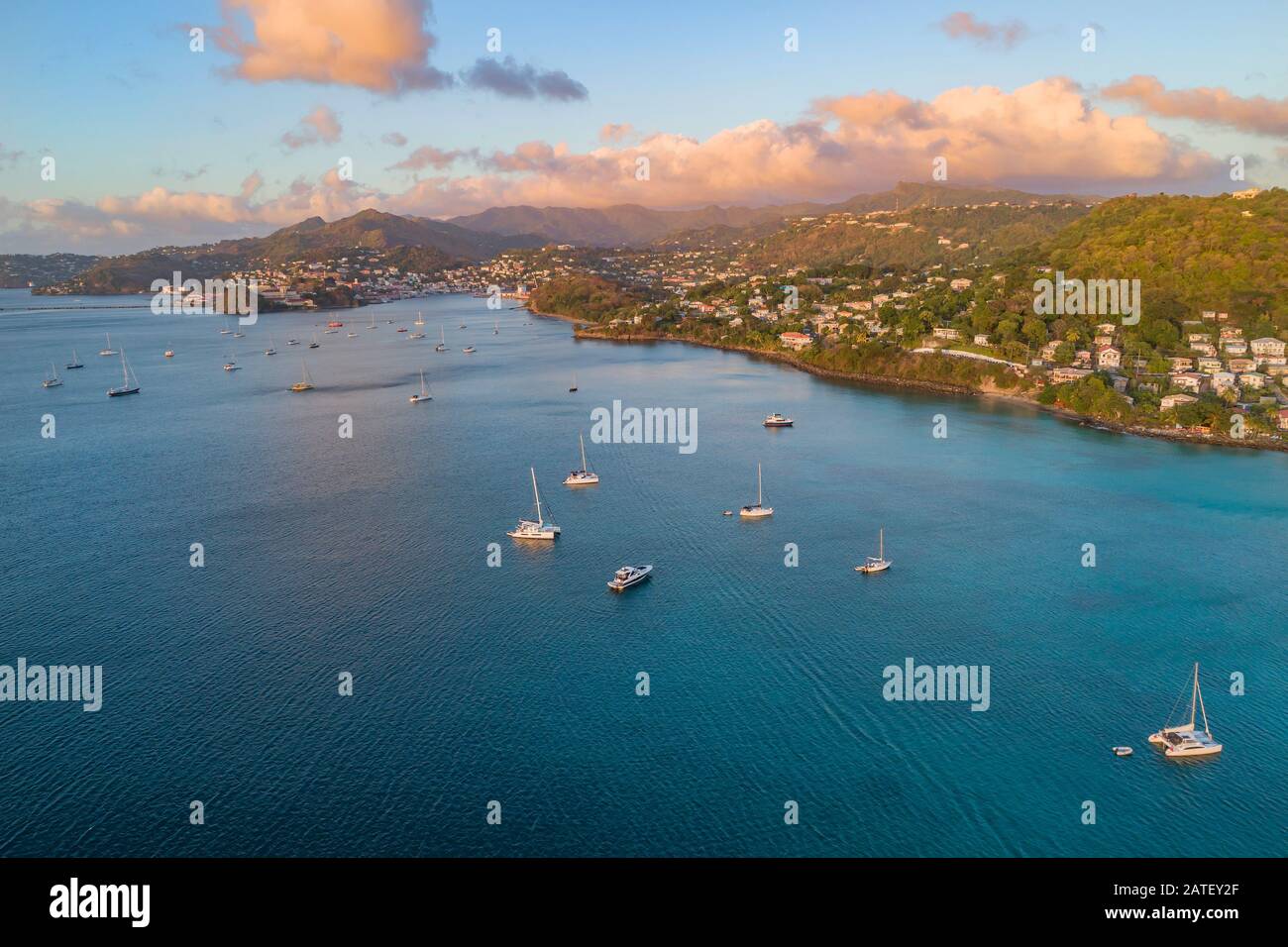 Veduta Aerea Di San Giorgio, Grenada, Mar Dei Caraibi Foto Stock