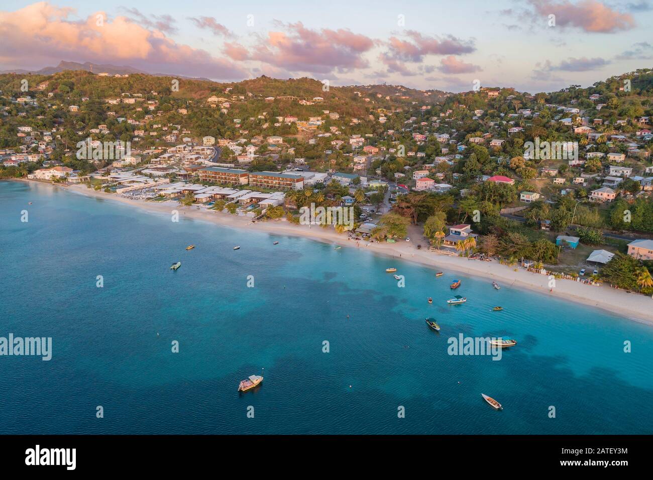 Veduta Aerea Della Baia Di Grand Anse, Grenada, Mar Dei Caraibi Foto Stock