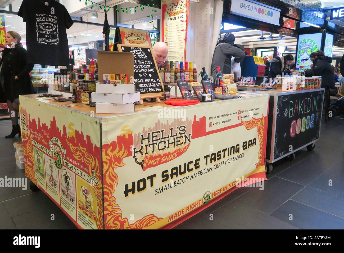 TurnStyle mercato sotterraneo a Columbus Circle, New York City, Stati Uniti d'America Foto Stock