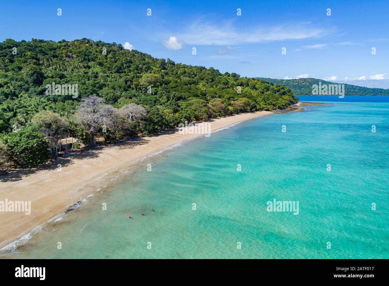Veduta aerea da Plage de N‘Gouja, Spiaggia di Ngouja, Plage de N Gouja, Kani-Keli, Mayotte, Oceano Indiano Foto Stock