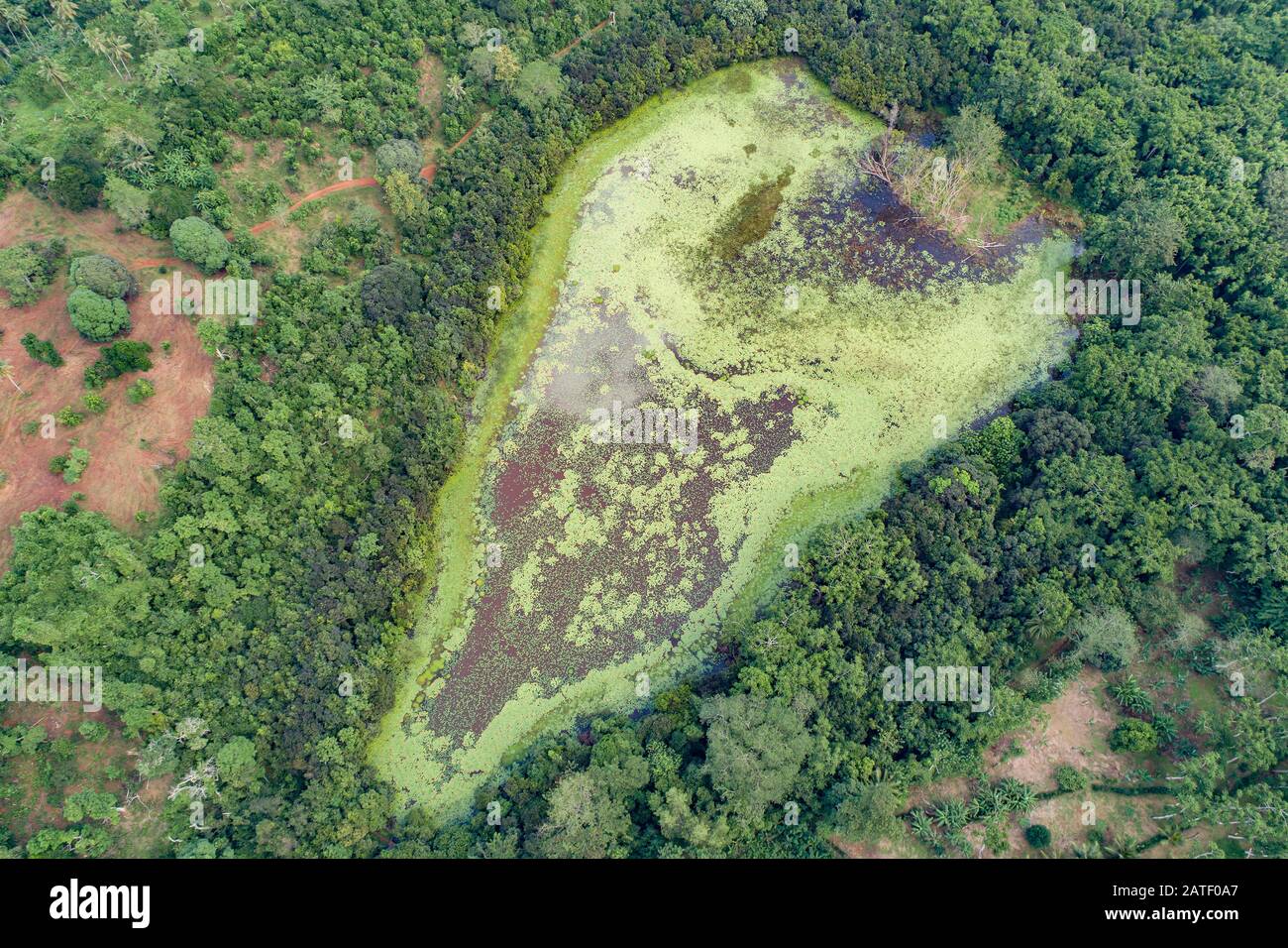 Veduta Aerea Del Lago Karihani, Karihani, Tsingoni, Mayotte Foto Stock