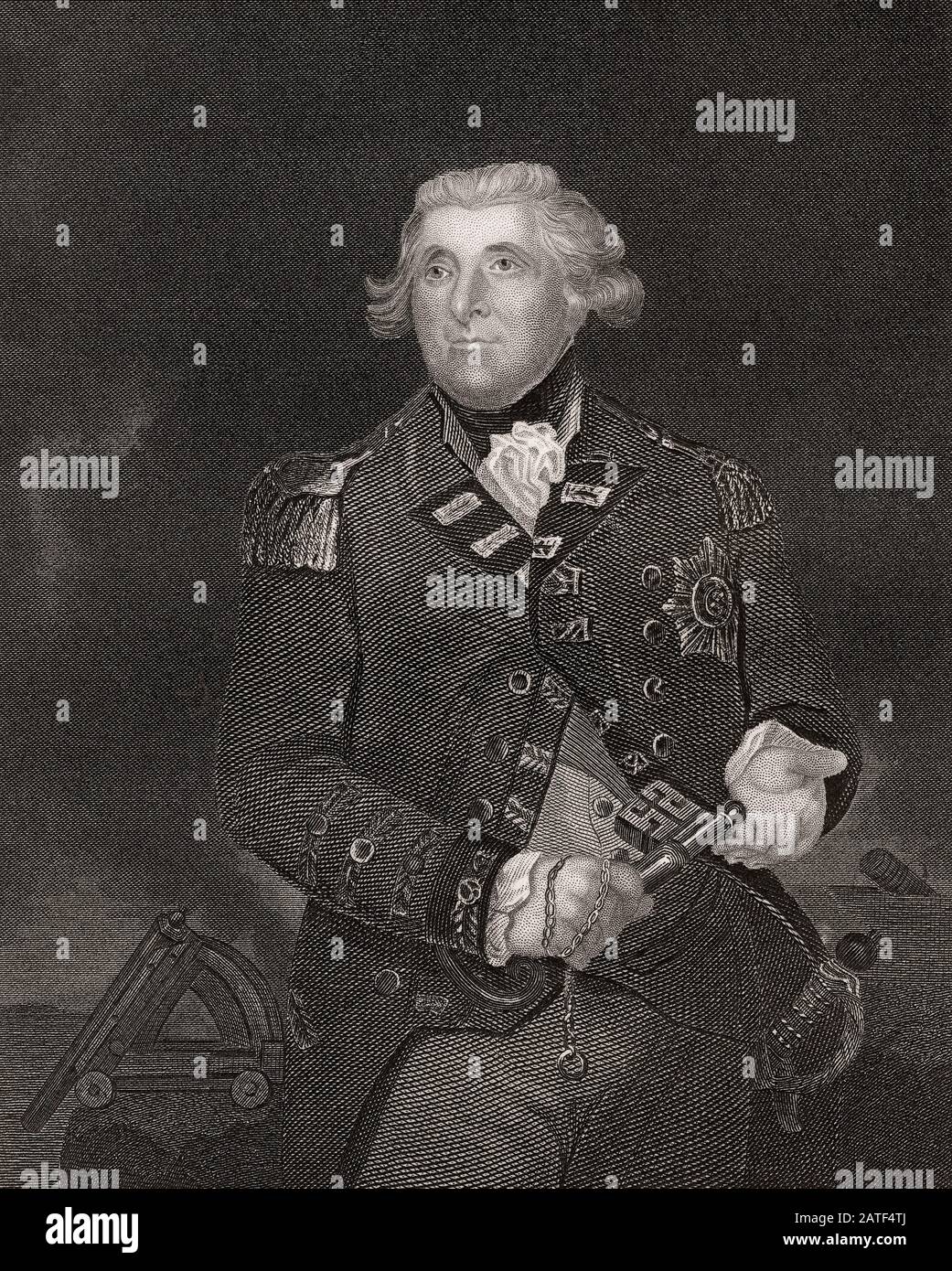 George Augustus Eliott, primo Baron Heathfield, 1717-1790, un ufficiale dell'Esercito britannico Foto Stock
