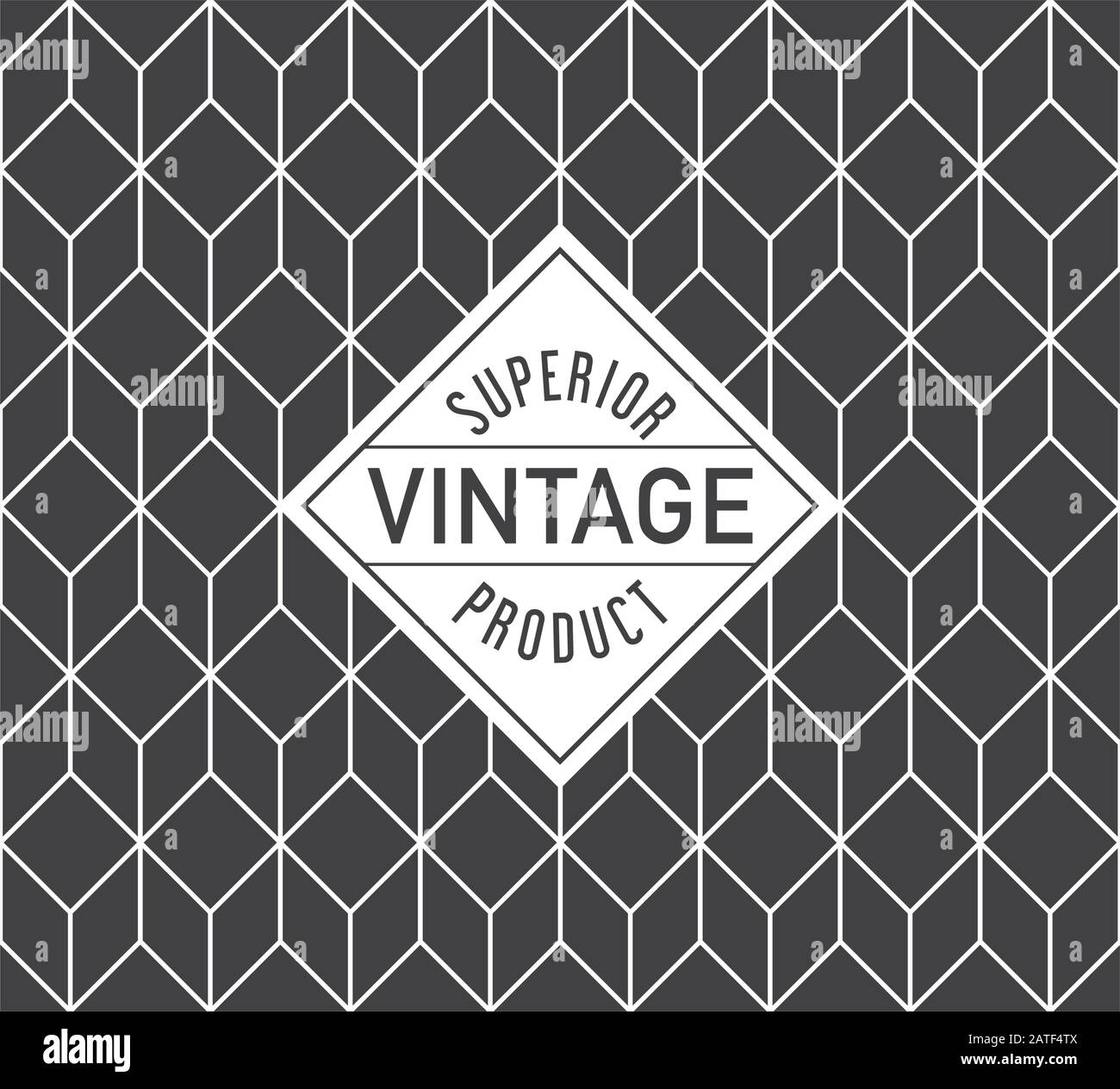 Etichetta vintage con motivo senza cuciture sullo sfondo. Ideale per i progetti di imballaggio. Illustrazione Vettoriale