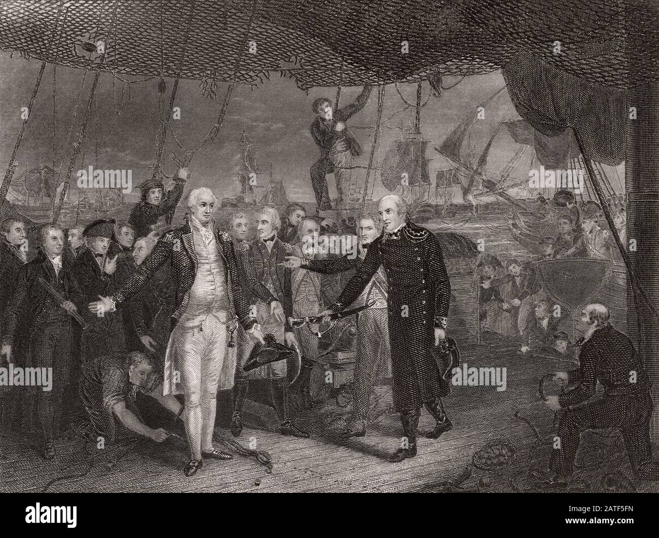 Ammiraglio De Winter, comandante della flotta olandese, rinuncia di Adam Duncan l'11 ottobre 1797 Foto Stock