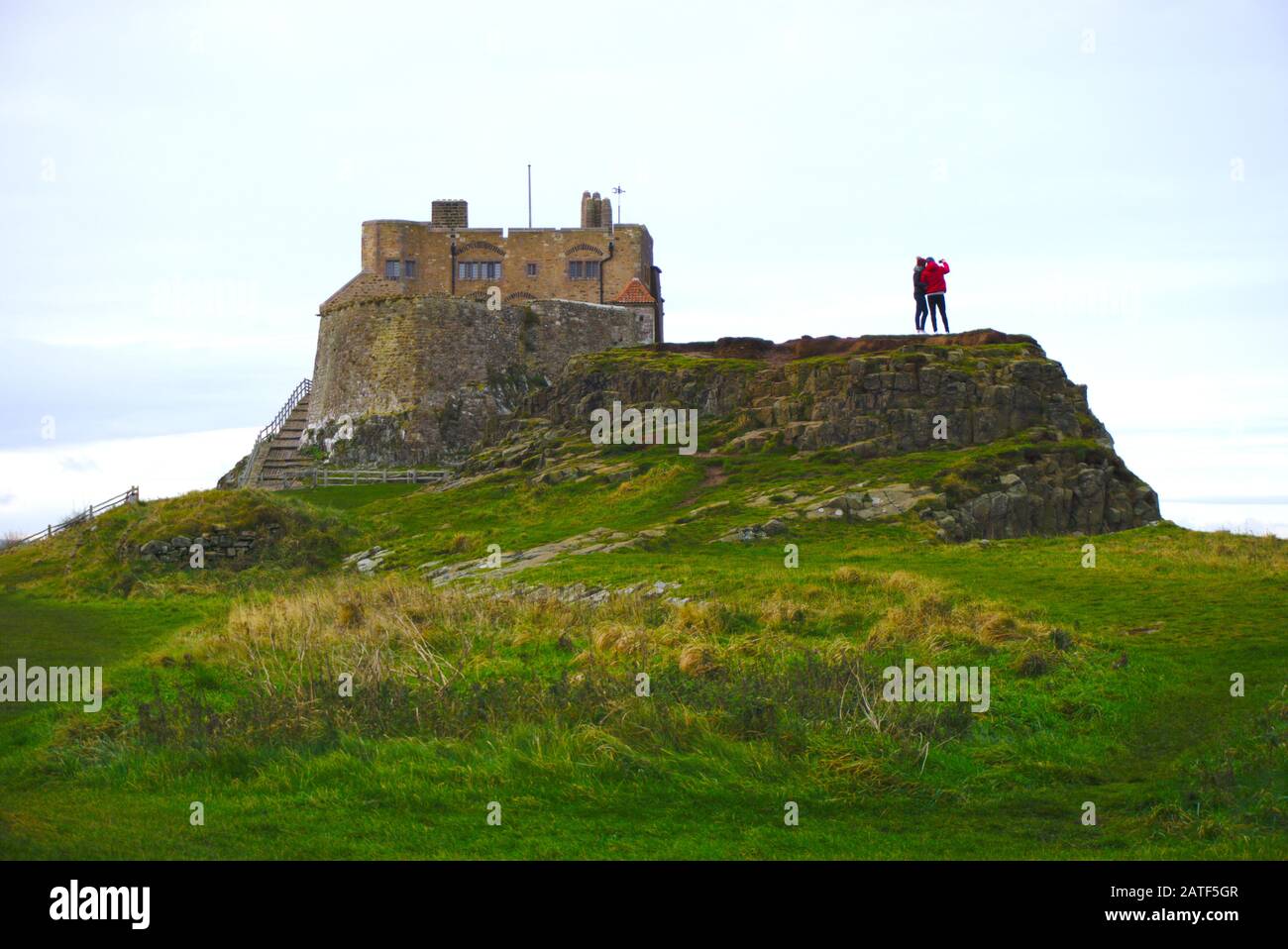 Lindisfarne Castle, Holy Island, Northumberland, Regno Unito. Foto Stock