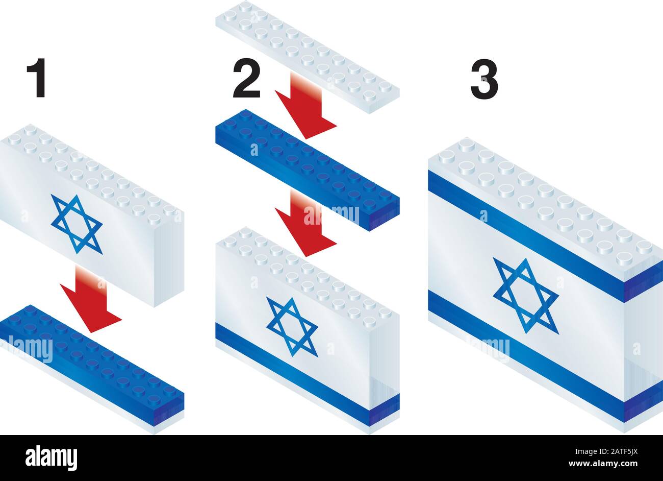 Blocchi Di Costruzione Che Fanno Bandiera Israeliana Illustrazione Vettoriale