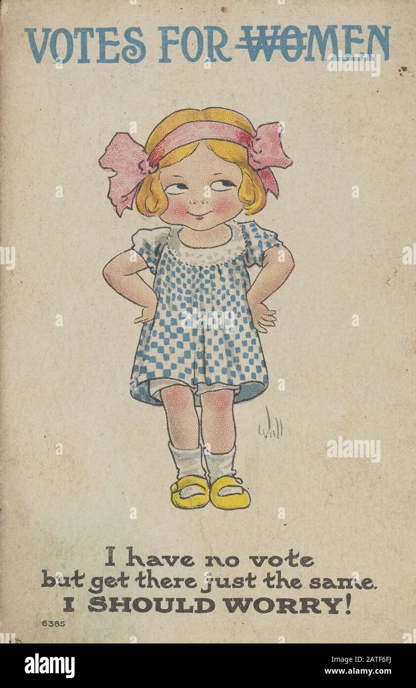 Voti per gli uomini - Non Ho Voto, Ma Arrivarci Solo Lo Stesso - suffragio femminile negli Stati Uniti 1840 '1920' - propaganda anti suffragette Foto Stock