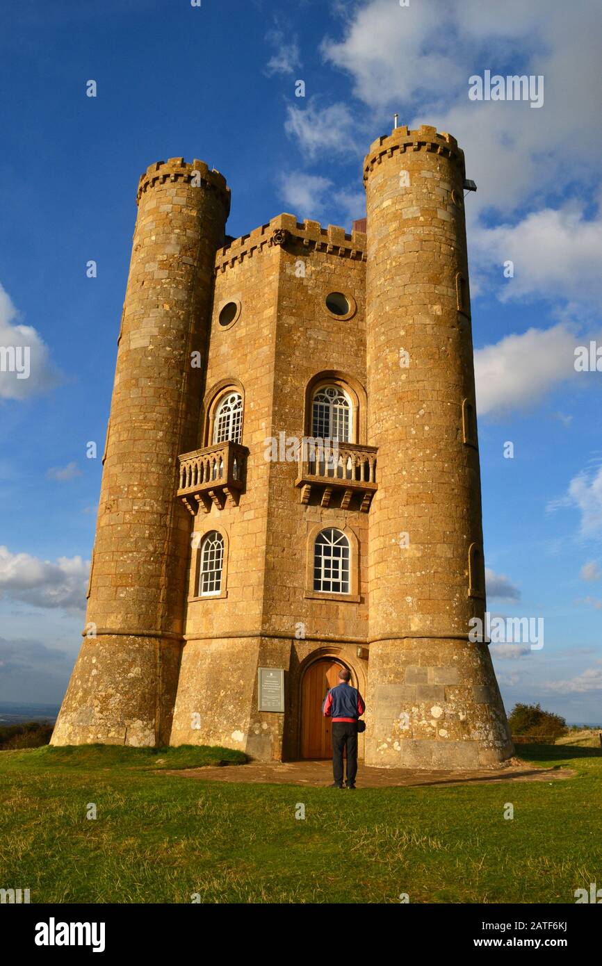 Broadway Tower, Broadway, Worcestershire, Inghilterra, Regno Unito. Cotswolds Foto Stock