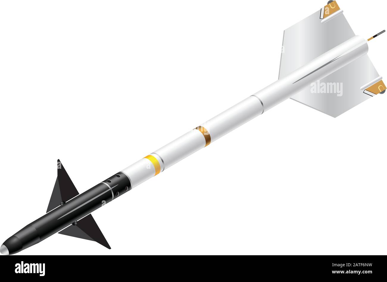 Illustrazione Vettoriale Isometrica Dettagliata Di Un Missile Sidewinder Illustrazione Vettoriale