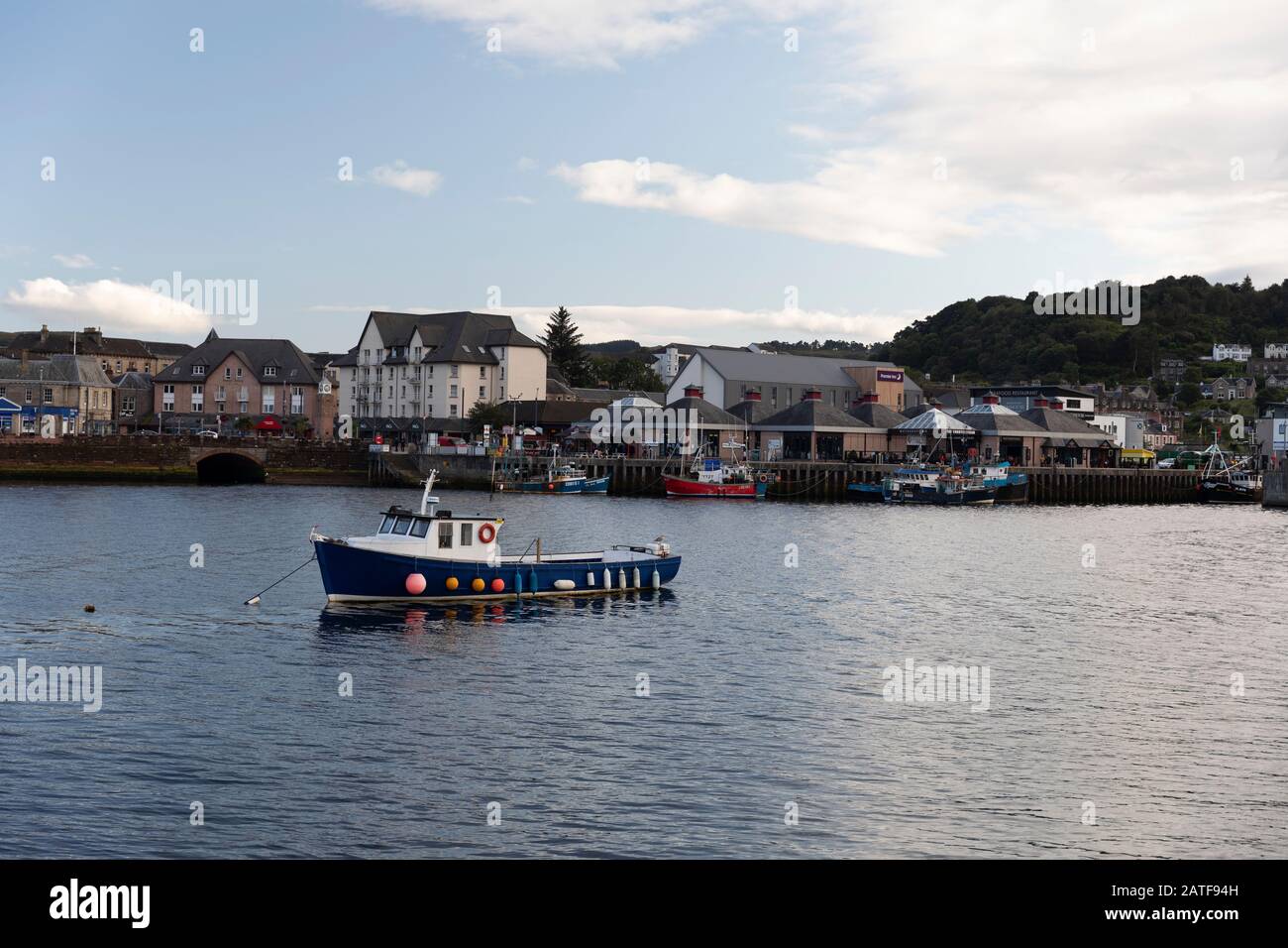Barca a Oban Bay Foto Stock