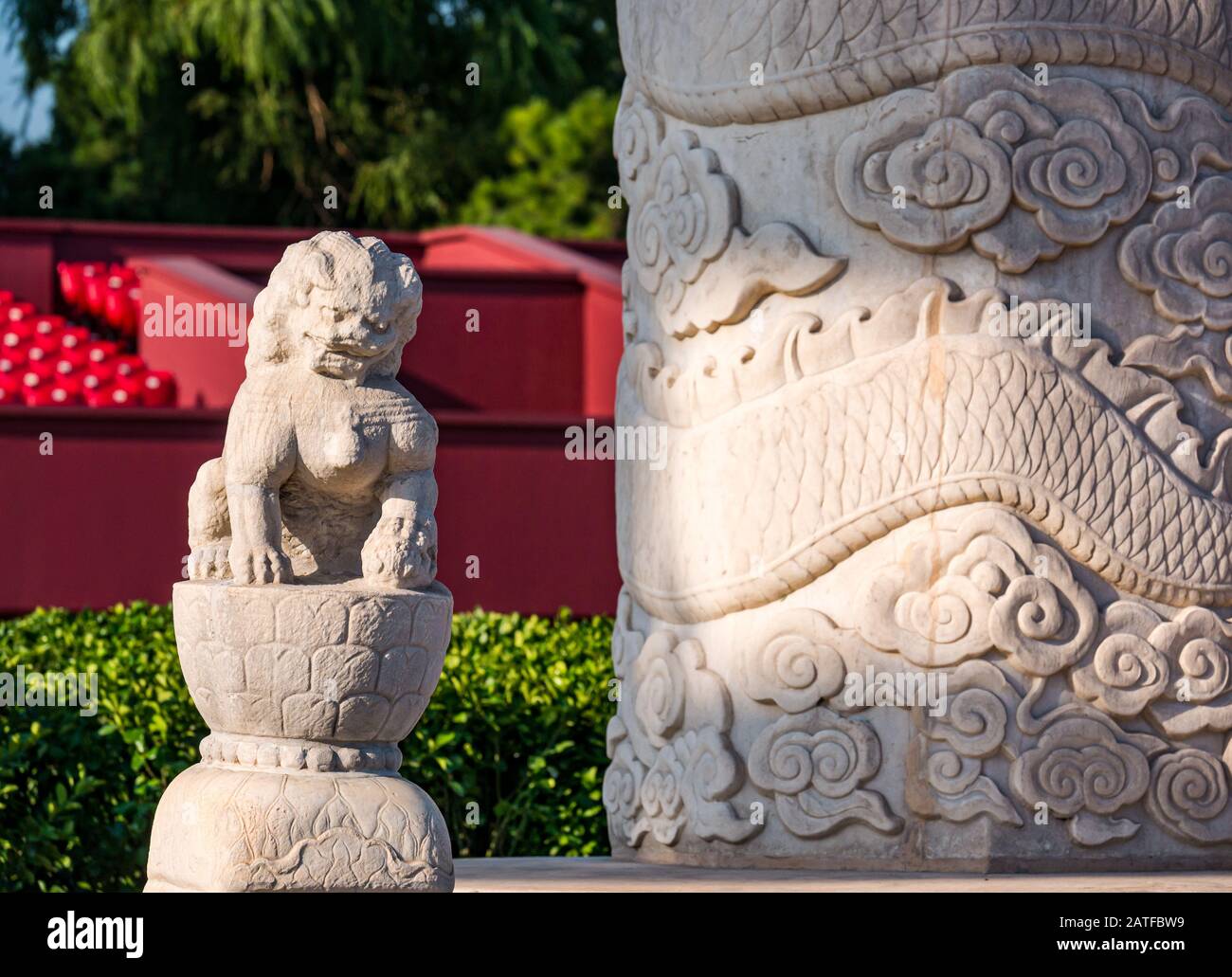 Dinastia Ming colonna ornamentale (Huabiao) porta della Città Proibita, Piazza Tiananmen, Pechino, Repubblica Popolare Cinese Foto Stock