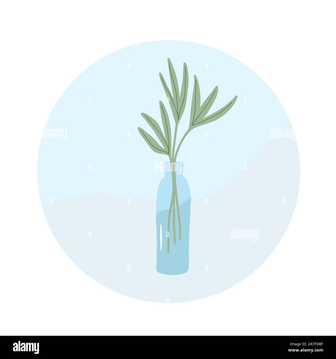 Segno di scambio dello stabilimento Condividi impianti indoor in una bottiglia di acqua evento. Illustrazione piatta del vettore. Illustrazione Vettoriale