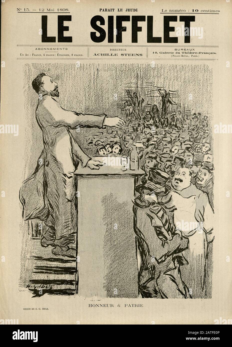 L'affare Dreyfus 1894-1906 - Le Sifflet, 12 maggio 1898 - Francese giornale illustrato Foto Stock