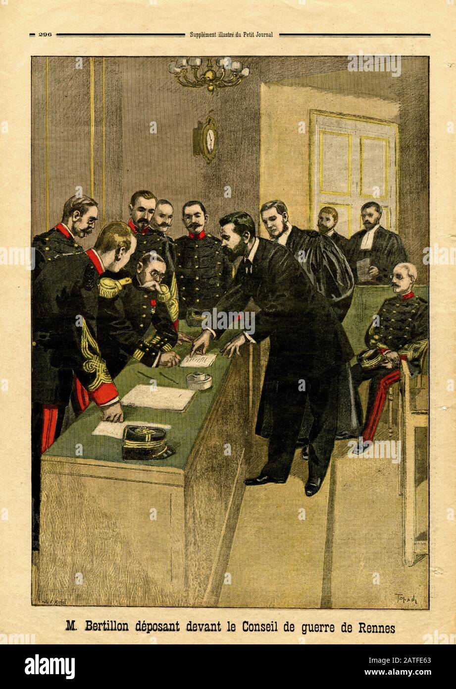 Bertillon - l'affare Dreyfus 1894-1906 - Petit Journal Back Cover 9/10/1899 - Francese giornale illustrato Foto Stock
