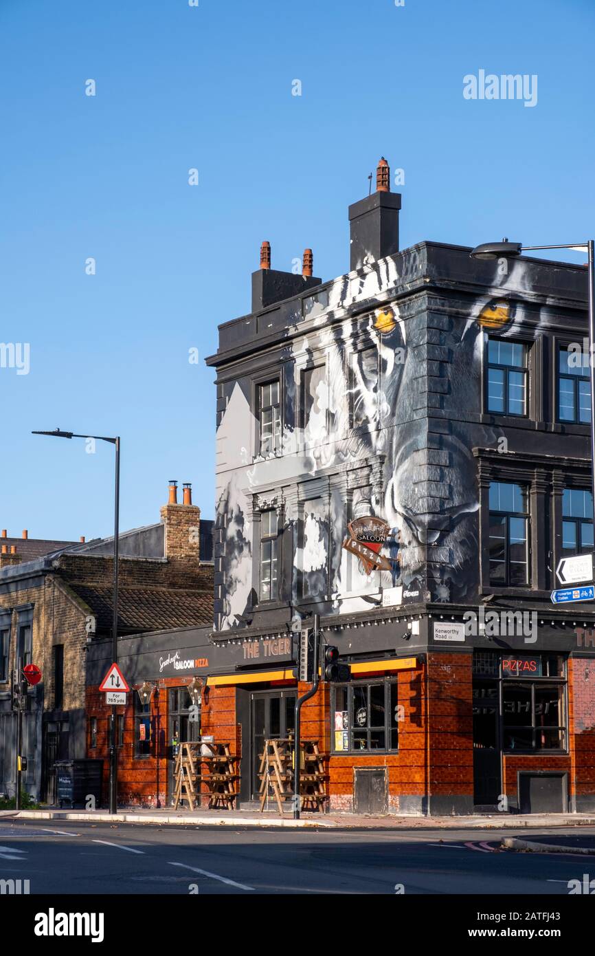 Pub Su Well Street, Londra, Regno Unito Foto Stock