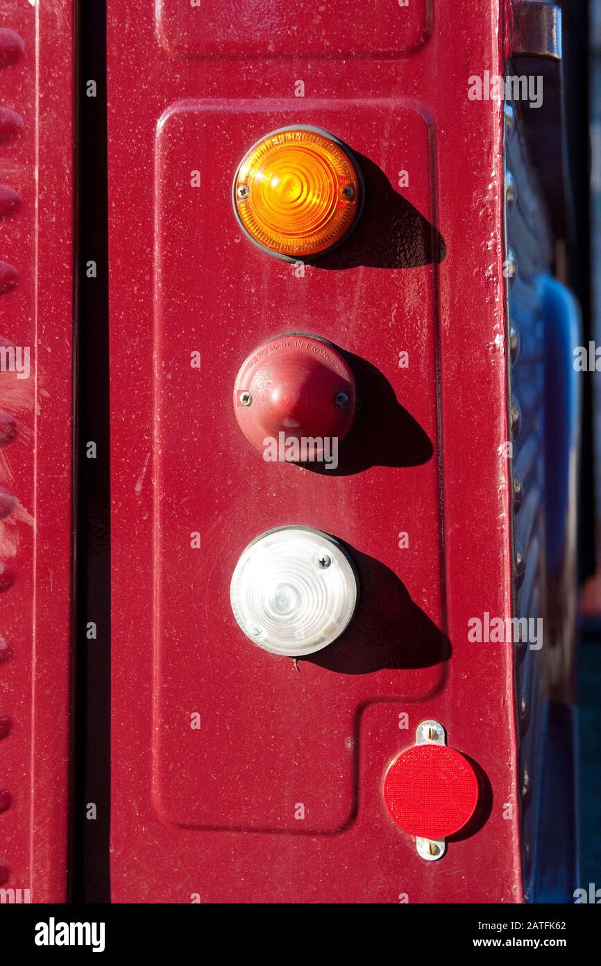 food truck citroen vecchio vintage dettagli retroilluminazione Foto Stock