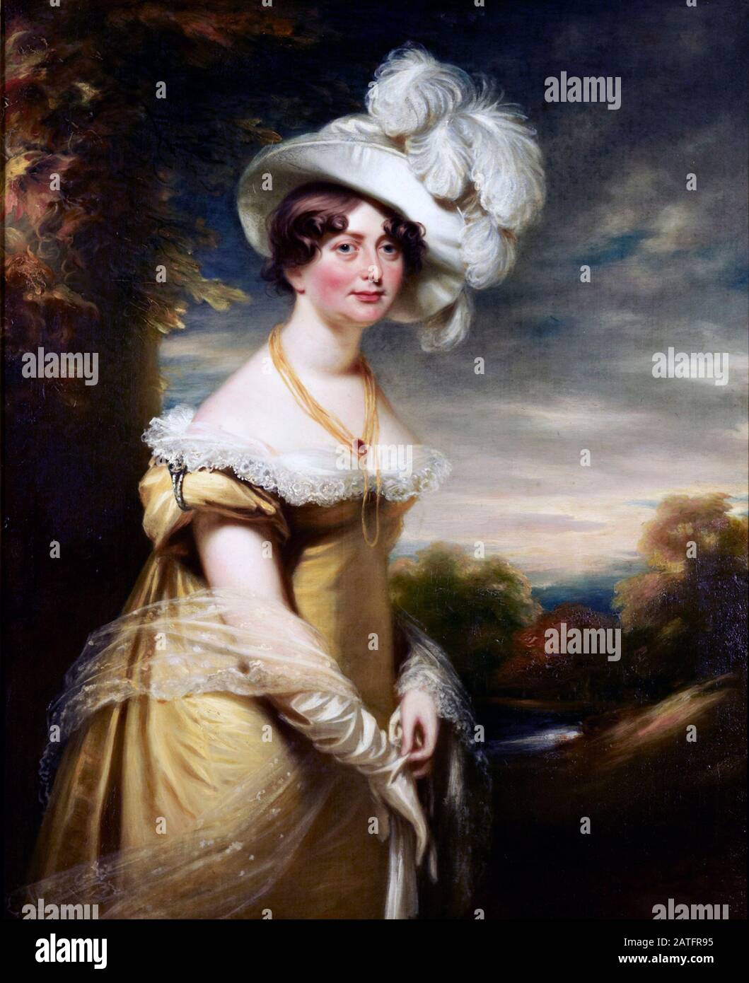 Principessa Augusta Sofia del Regno Unito (1768 – 1840) sesto figlio e seconda figlia di Re Giorgio III e della Regina Charlotte. Copia del ritratto di William Beechey Foto Stock