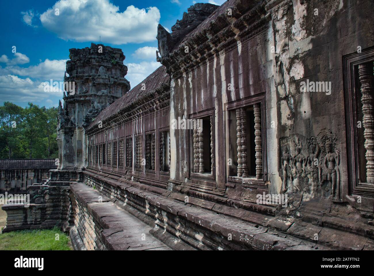 Angkor Wat a Siem Reap, Cambogia è il più grande monumento religioso del mondo Foto Stock