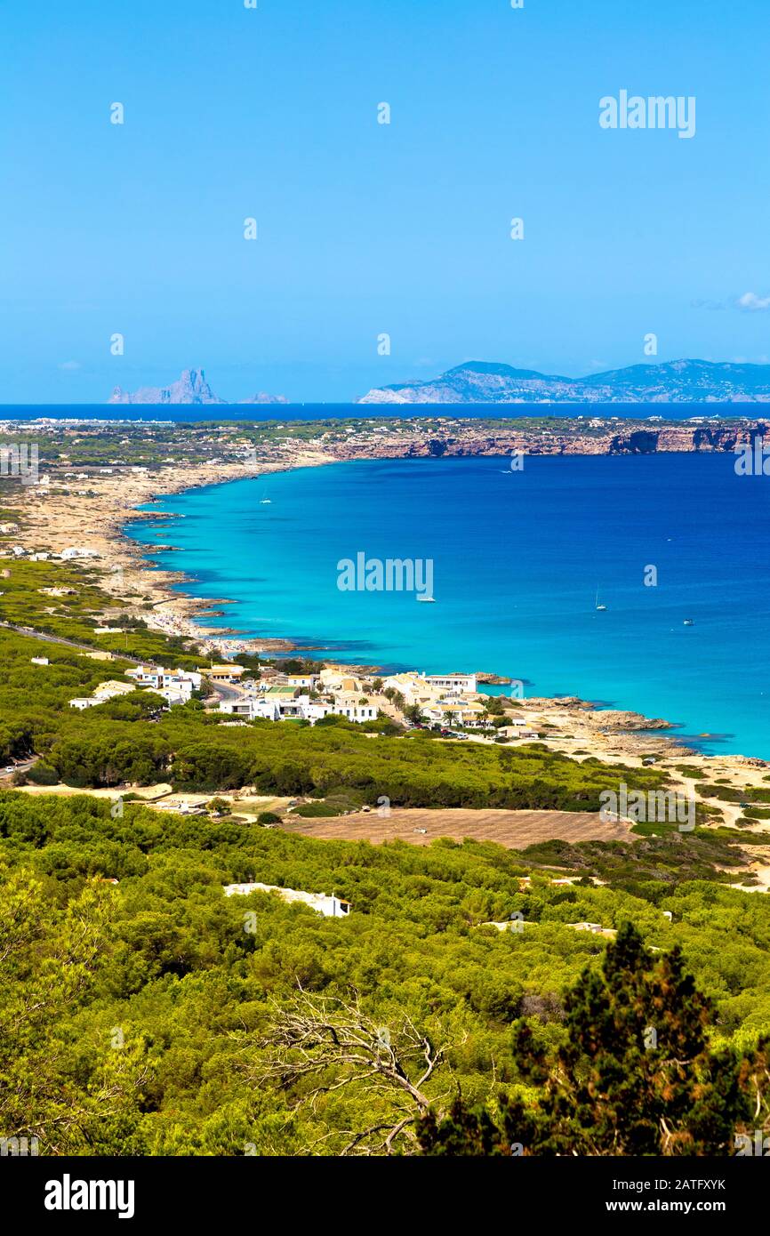 Vista sull'isola di Formentera, Spagna Foto Stock