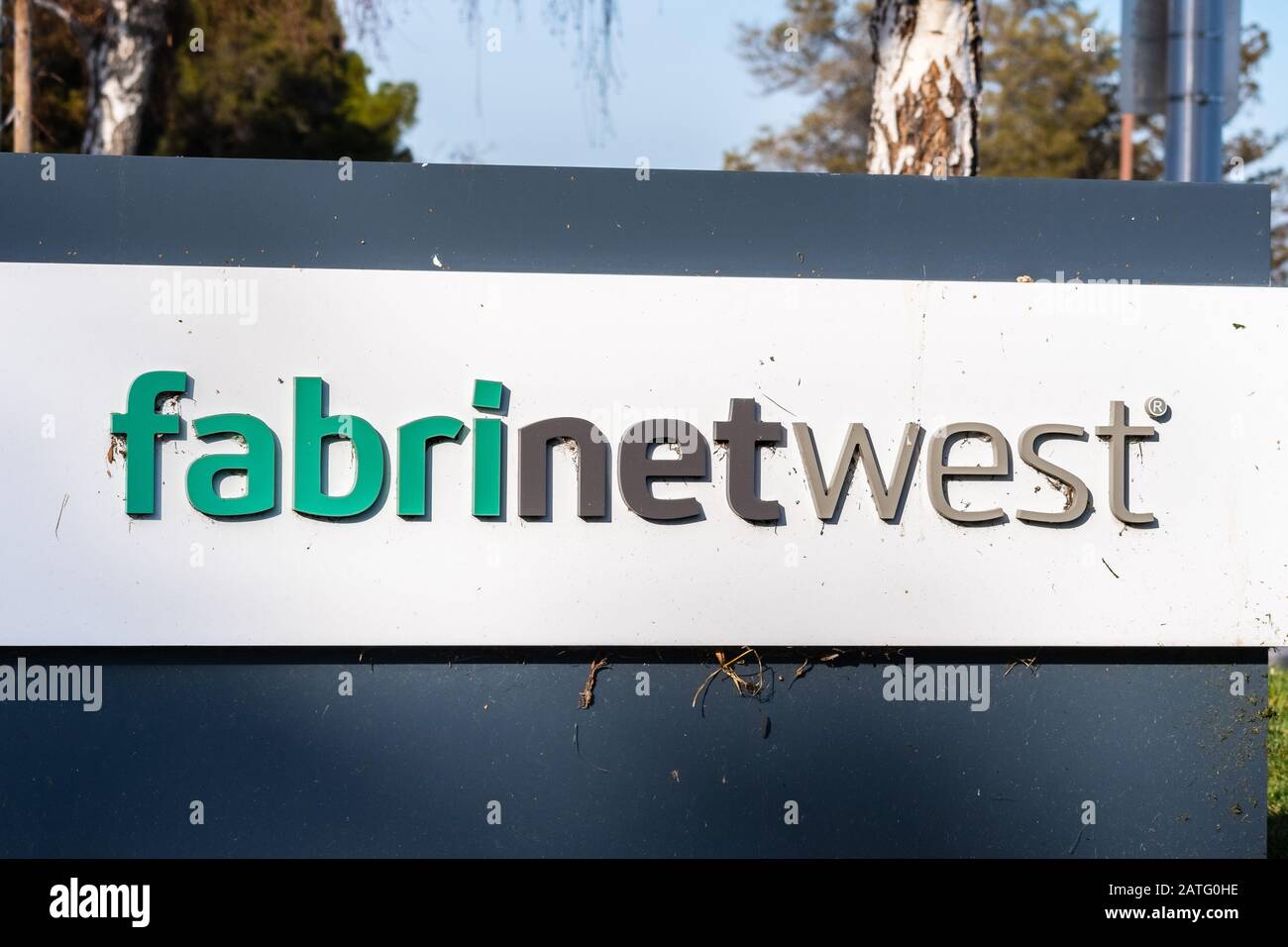 31 gennaio 2020 Santa Clara / CA / USA - Fabrinet West firma presso la loro sede in Silicon Valley; Fabrinet West è una filiale di Fabrinet, un Thailan Foto Stock