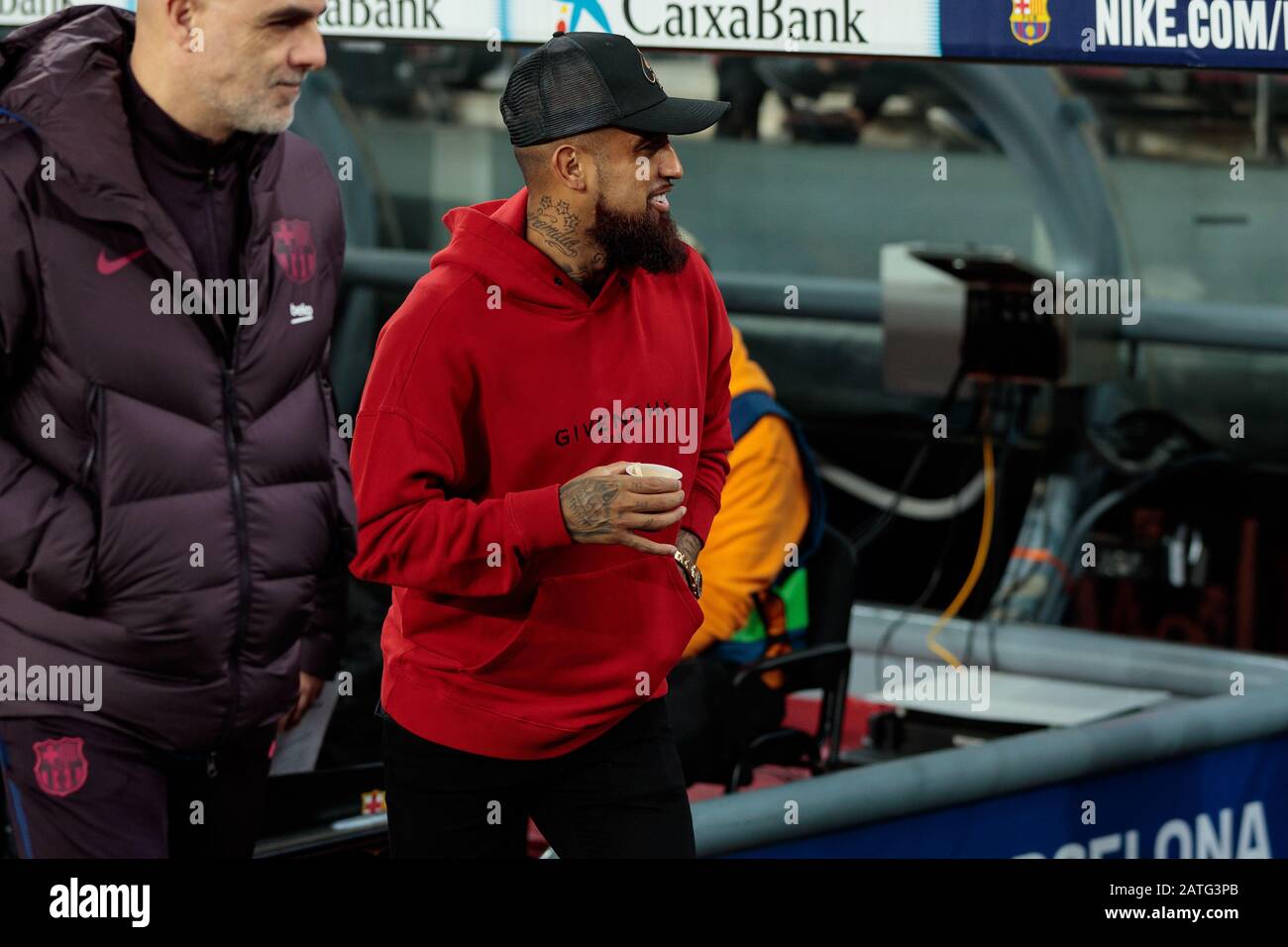 Barcellona, Spagna. 02nd Feb, 2020. Barcellona, SPAGNA - 02 FEBBRAIO: Arturo Vidal del FC Barcellona durante la partita Liga tra FC Barcelona e Levante UD al Camp Nou il 02 febbraio 2020 a Barcellona, Spagna. Credit: Dax Images/Alamy Live News Foto Stock