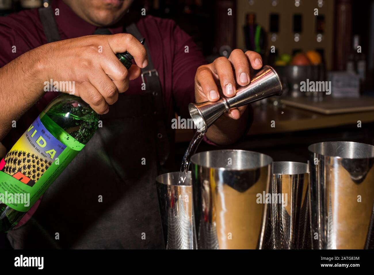 Bevande alcoliche per un cocktail Foto Stock