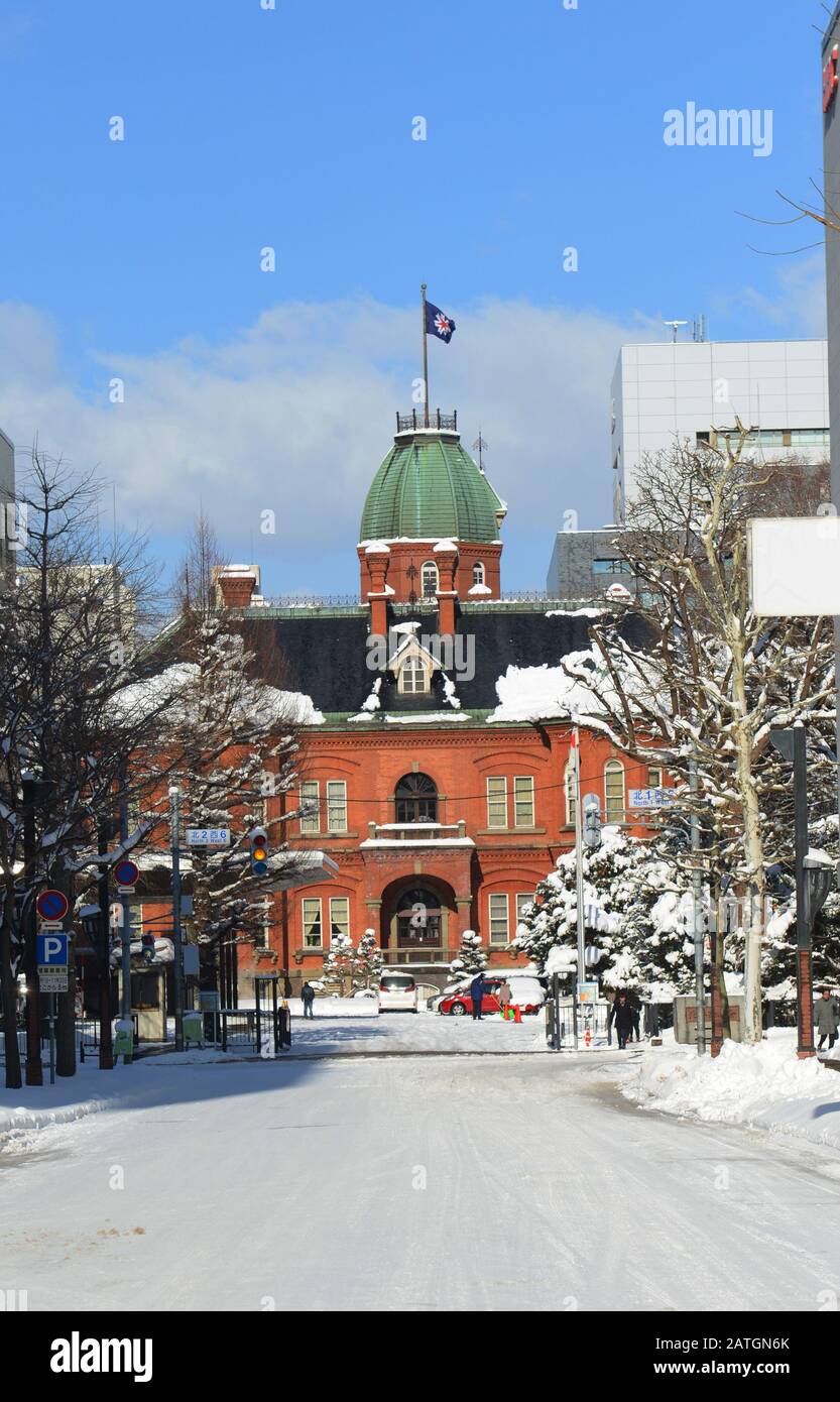 Il vecchio edificio governativo di Hokkaido a Sapporo, Giappone. Foto Stock