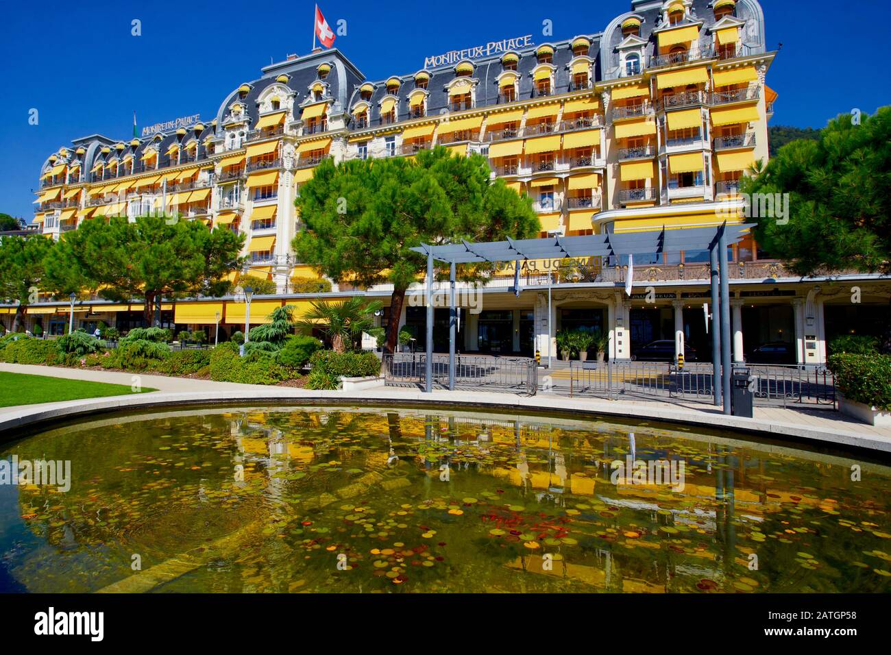 Fairmont Le Montreux Palace, Montreux, Canton Vaud, Svizzera. Foto Stock