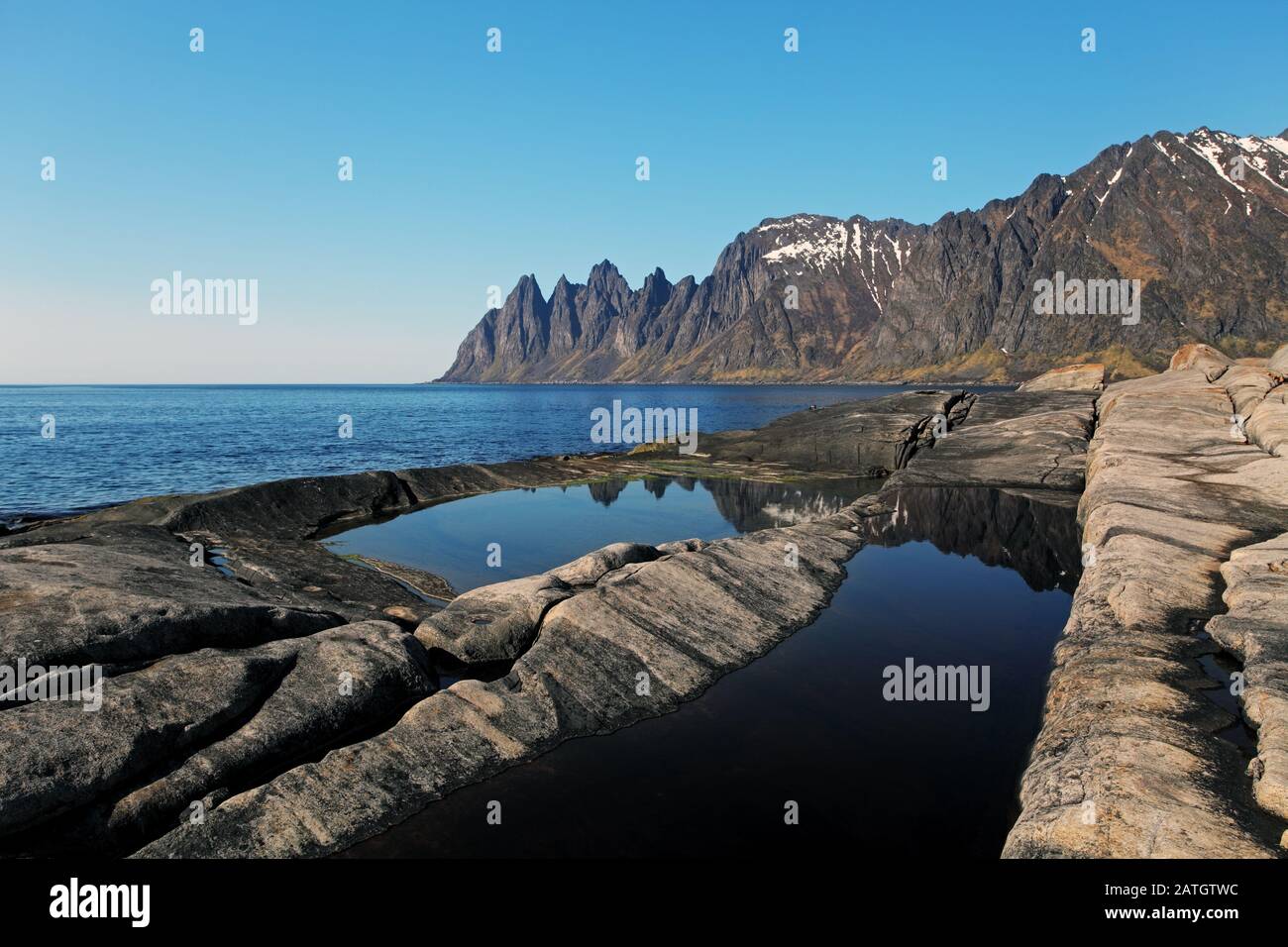 Senja isola,NORVEGIA Foto Stock