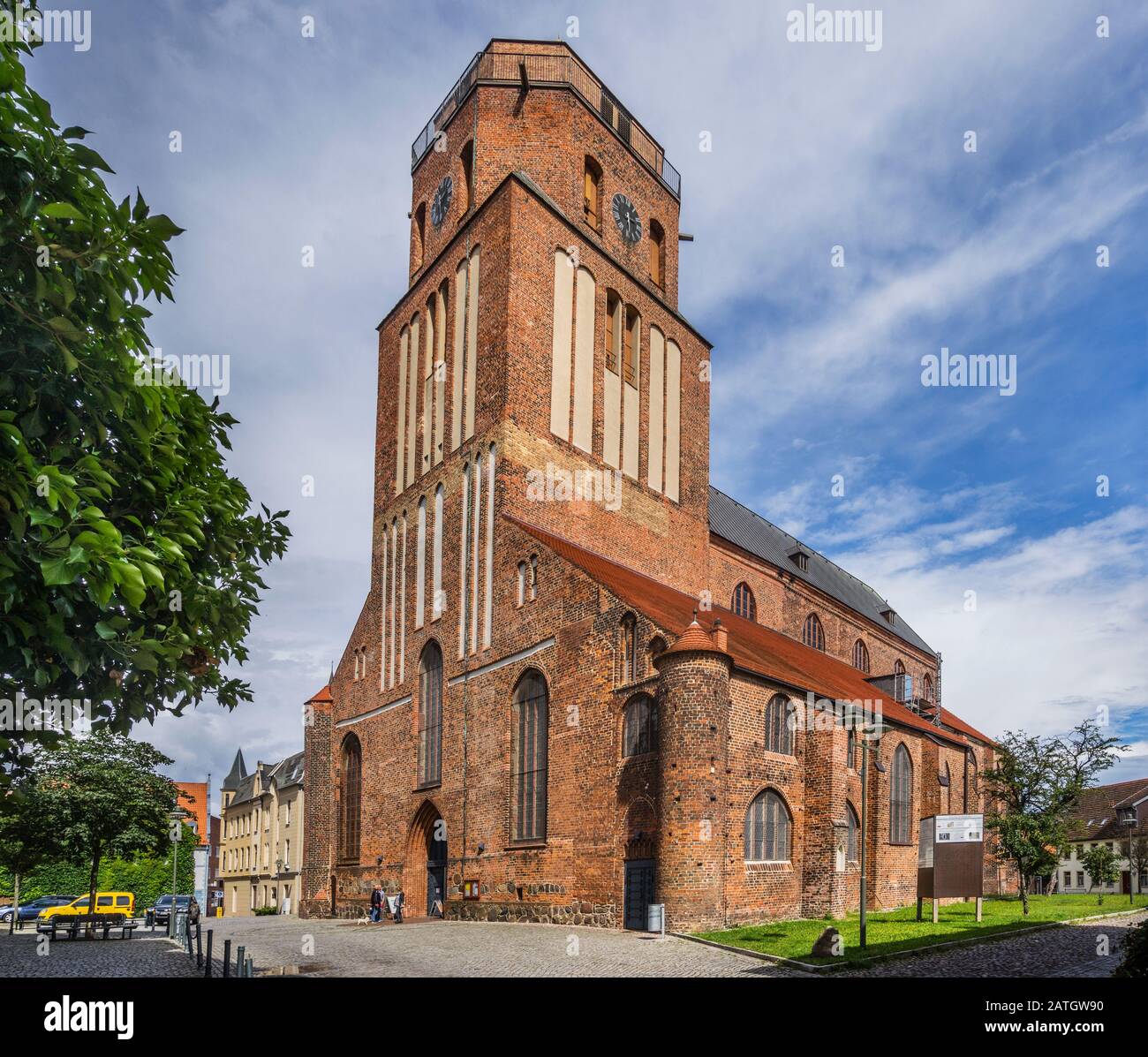 Chiesa Evangelica Gotica Di San Pietro A Wolgast Sulla Costa Baltica, Vorpommern-Greifswald, Mecklenburg Vorpommern, Germania Foto Stock